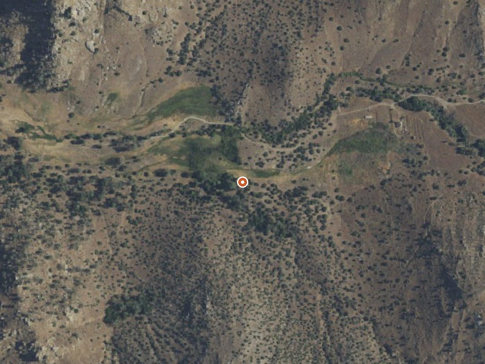 Aerial view of the ground around Hot Spring