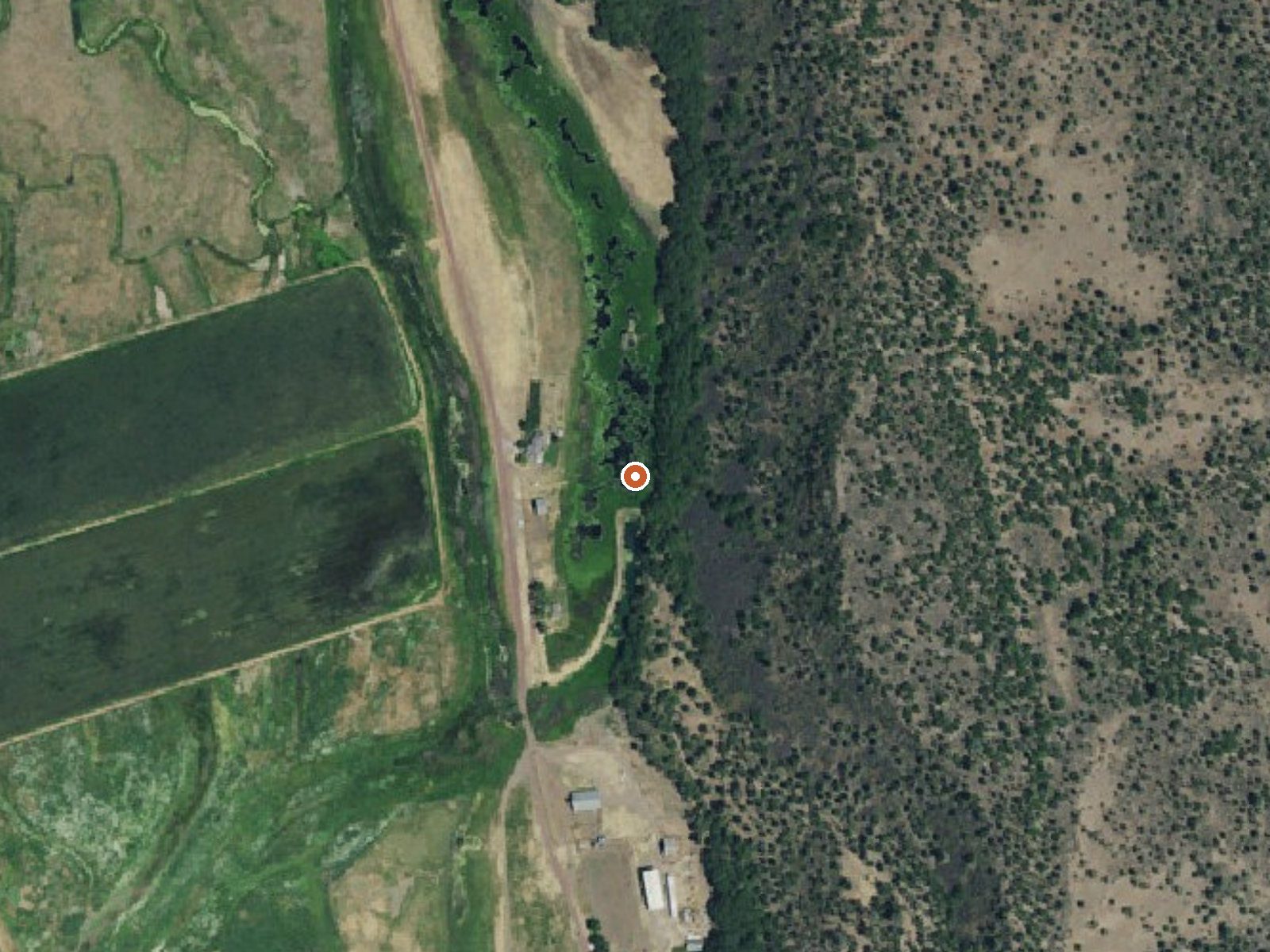 Aerial view of the ground around Hot Springs
