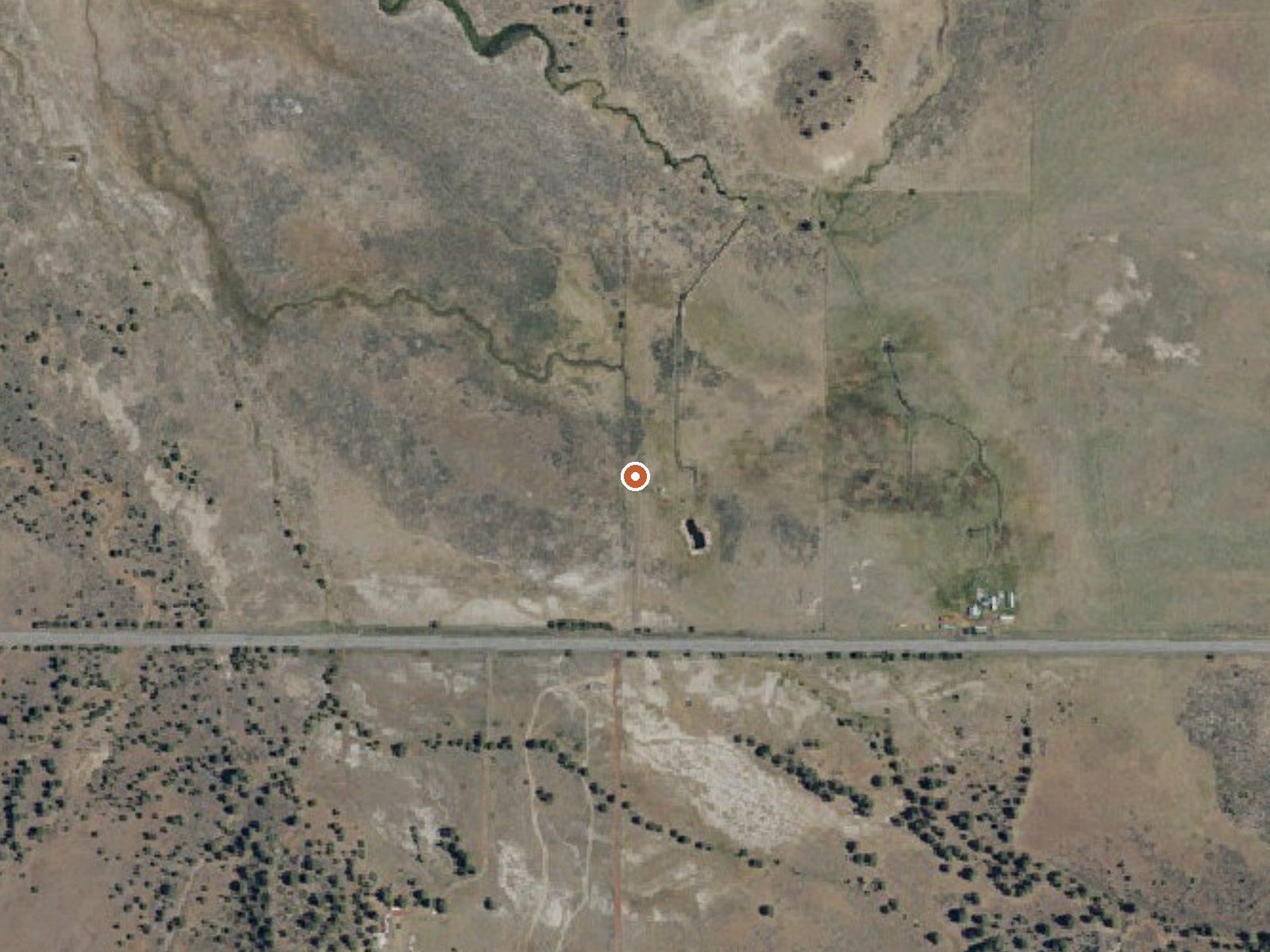Aerial view of the ground around Kellog Hot Springs
