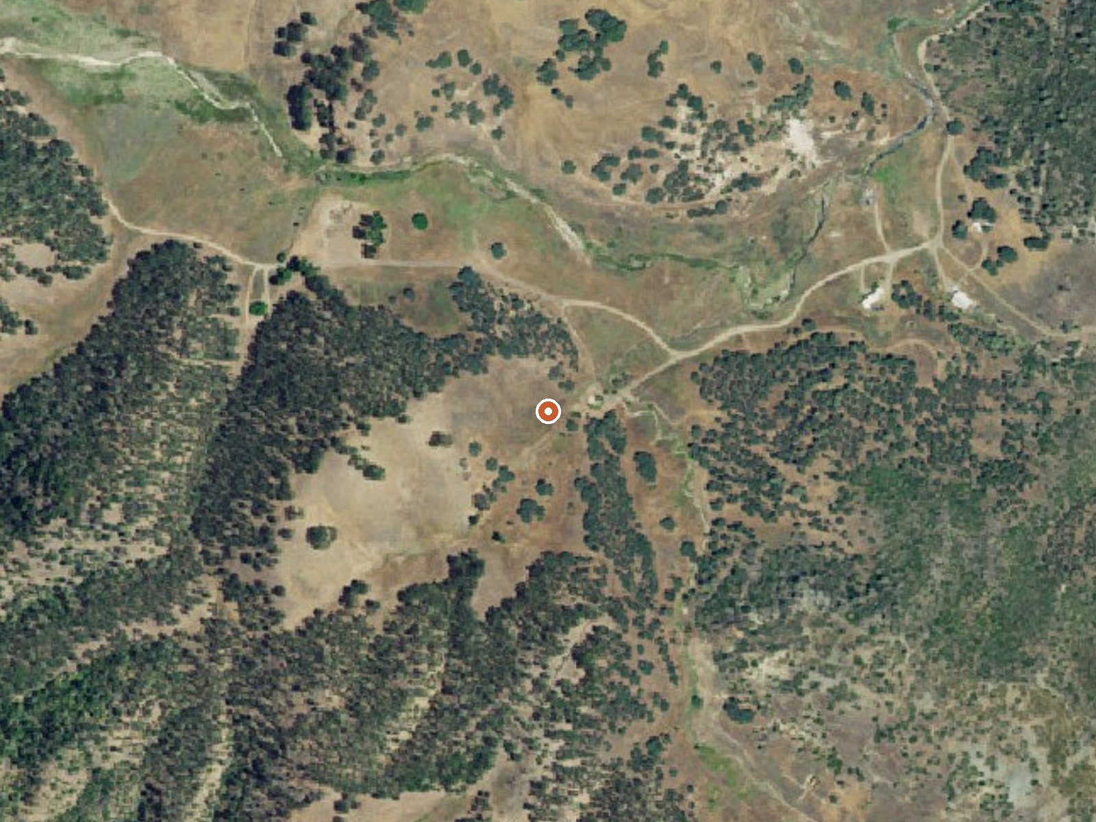 Aerial view of the ground around Blank Spring, Manzanita Mine Sprs