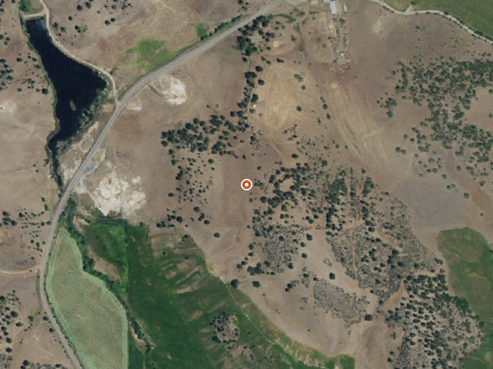Aerial view of the ground around Bogus Soda Springs