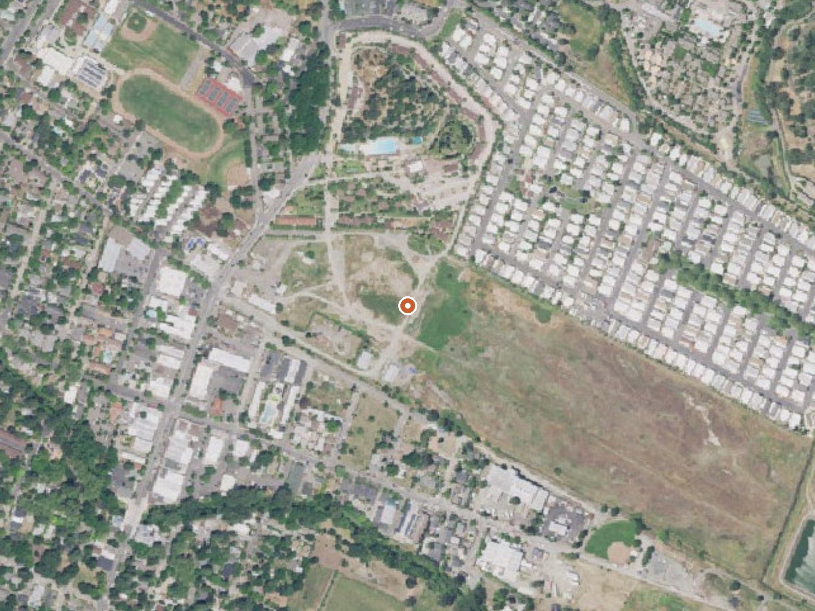 Aerial view of the ground around Calistoga Hot Springs