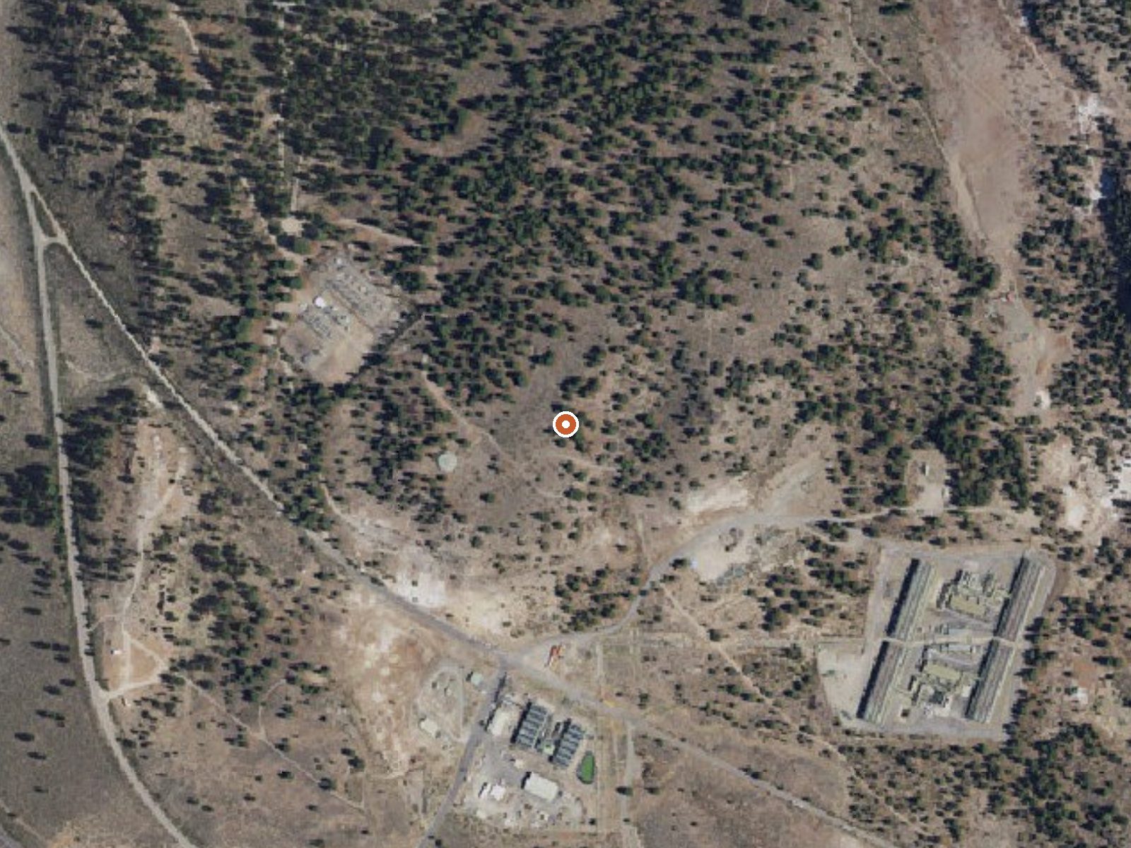 Aerial view of the ground around Casa Diablo Hot Springs And Geyser