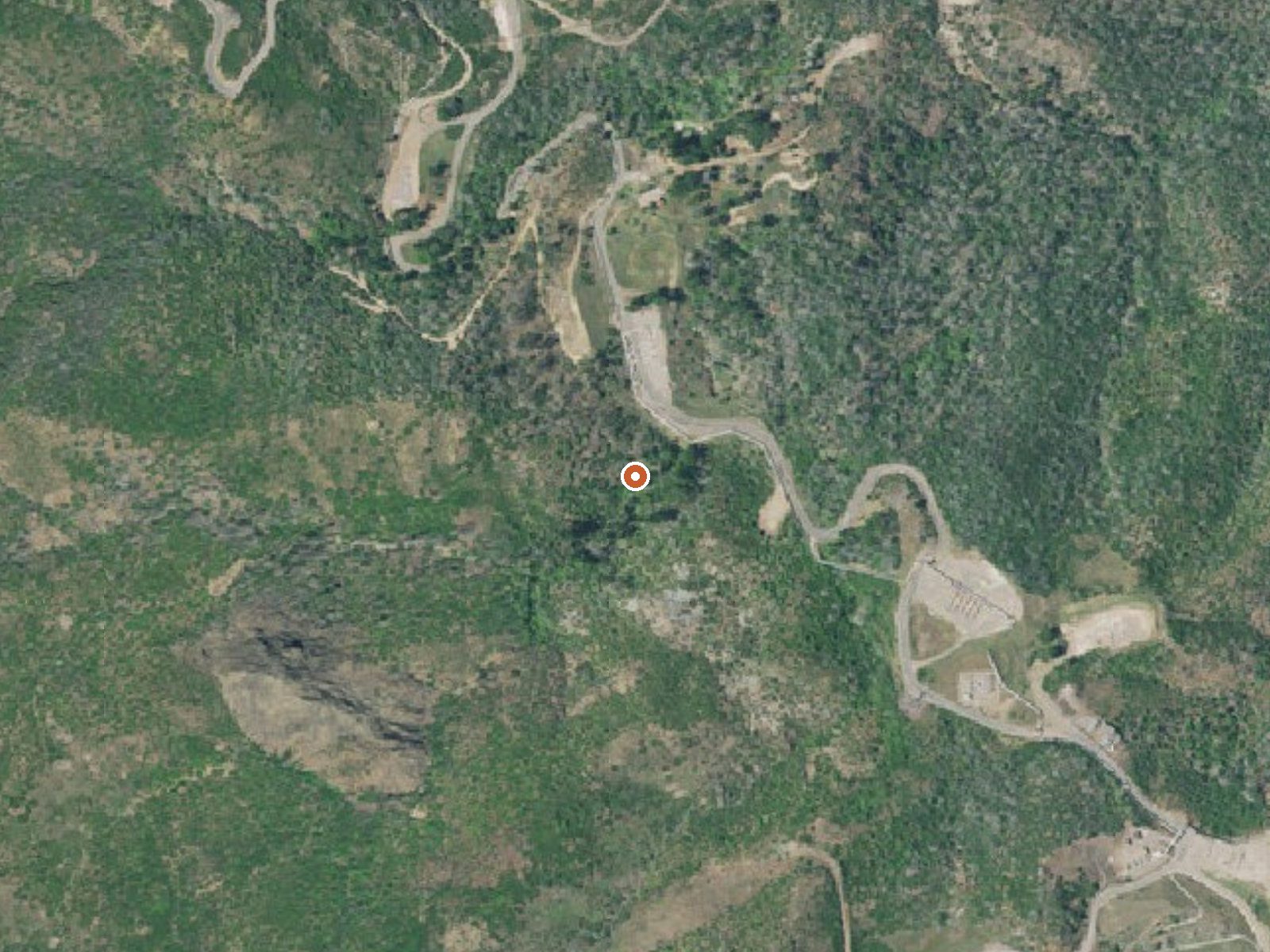 Aerial view of the ground around Castle Rock Springs