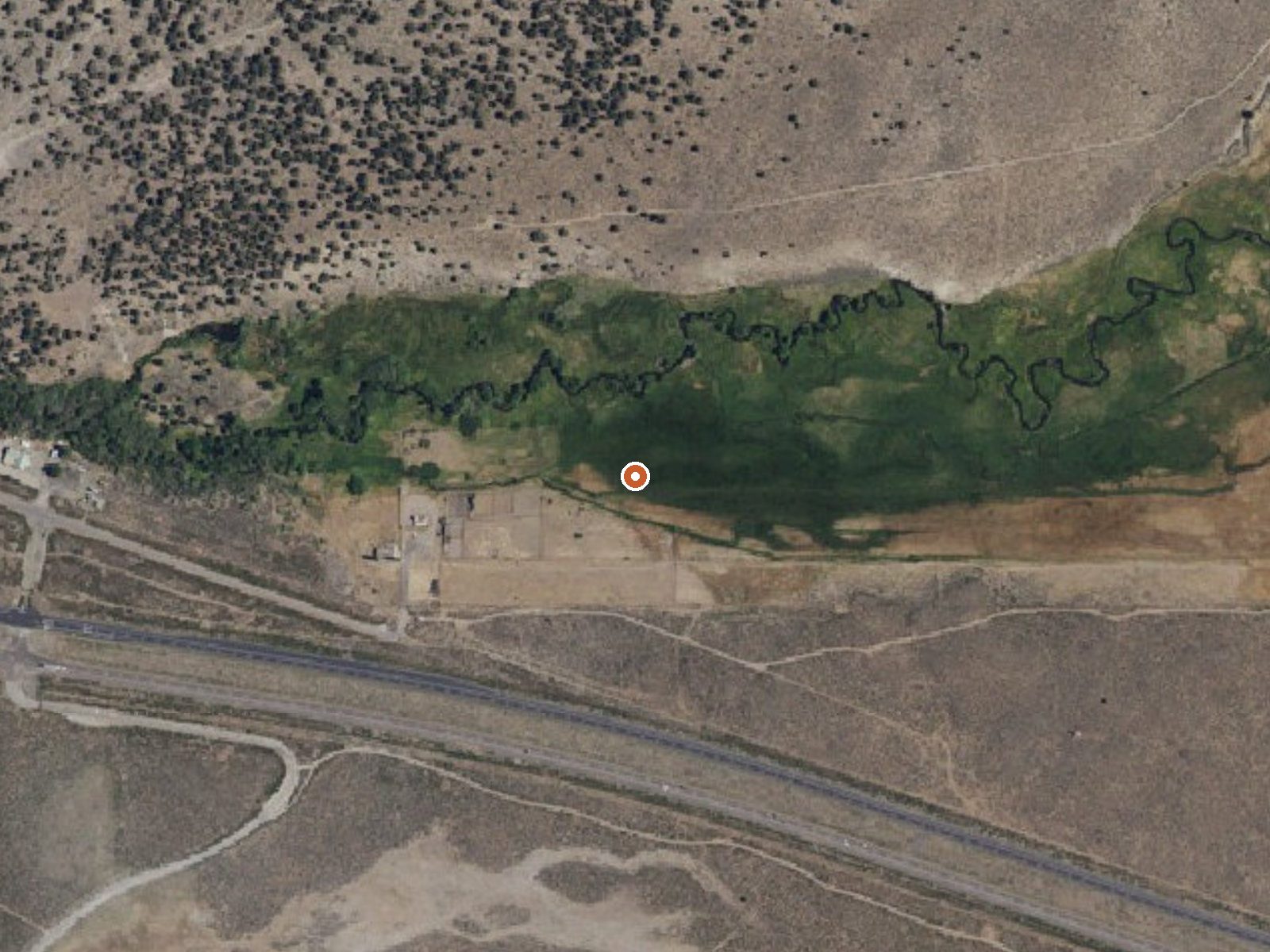 Aerial view of the ground around Chance Spring