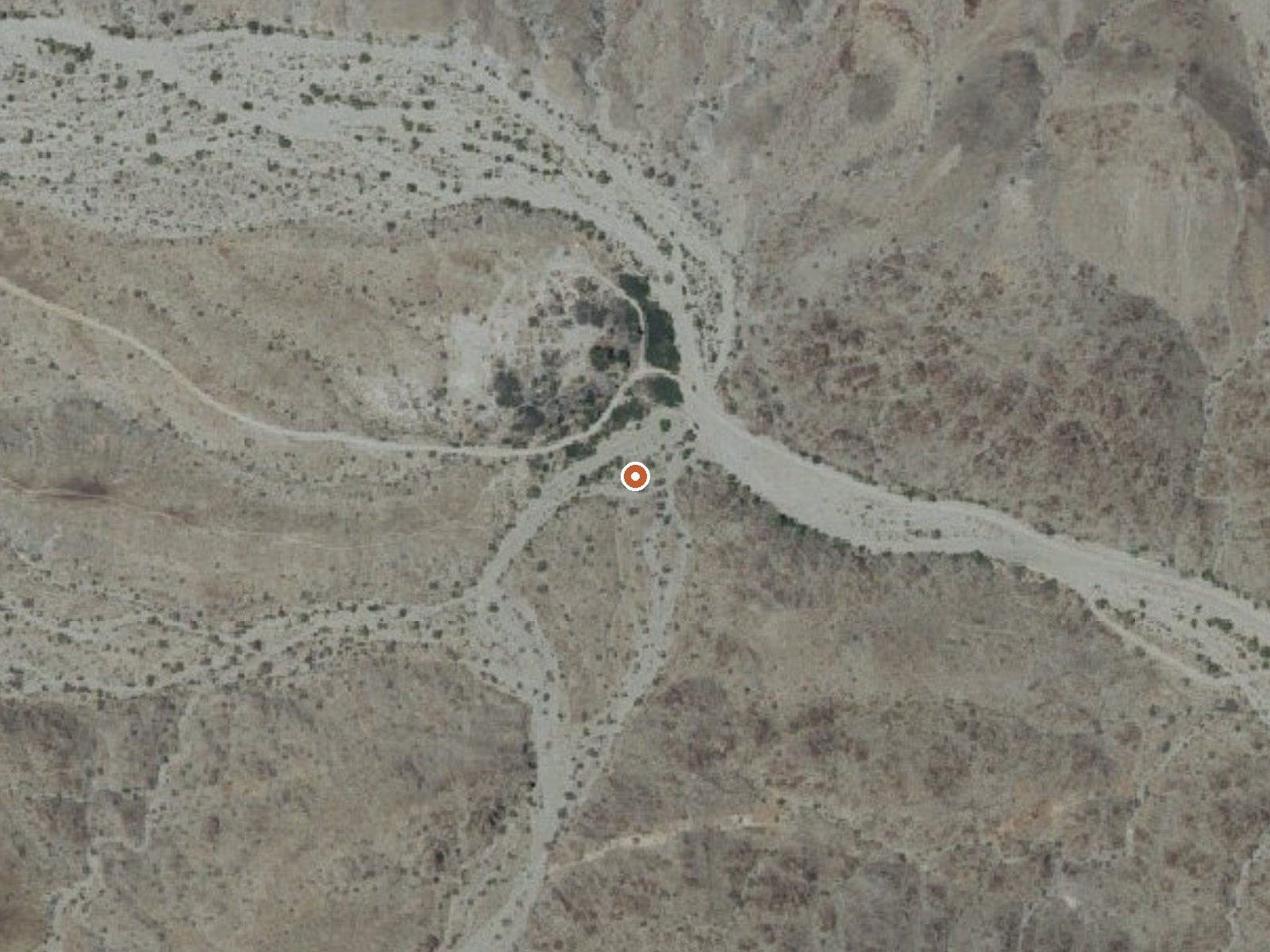 Aerial view of the ground around Corn Spring