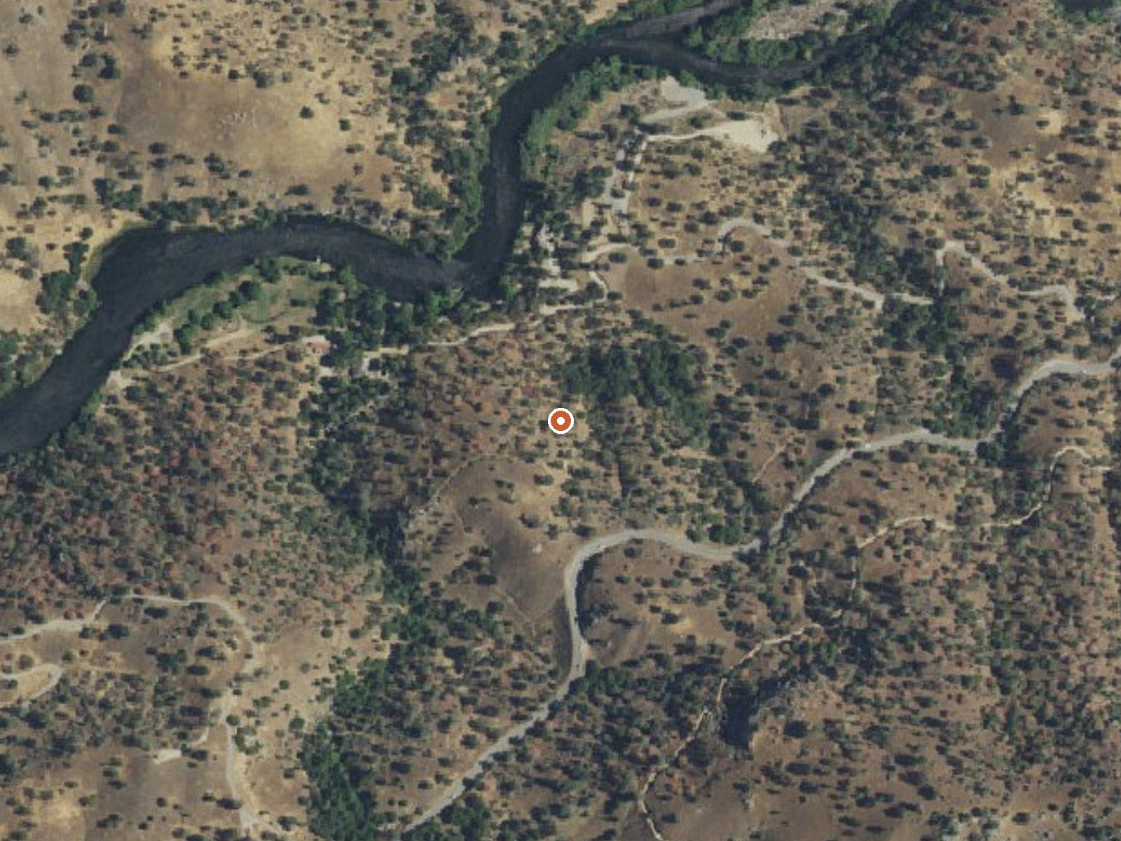 Aerial view of the ground around Democrat Hot Springs