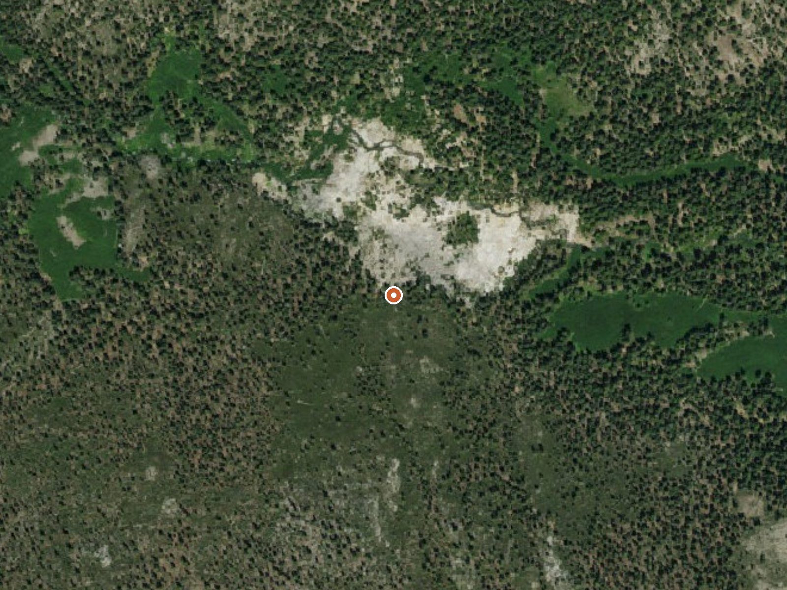 Aerial view of the ground around Devils Kitchen