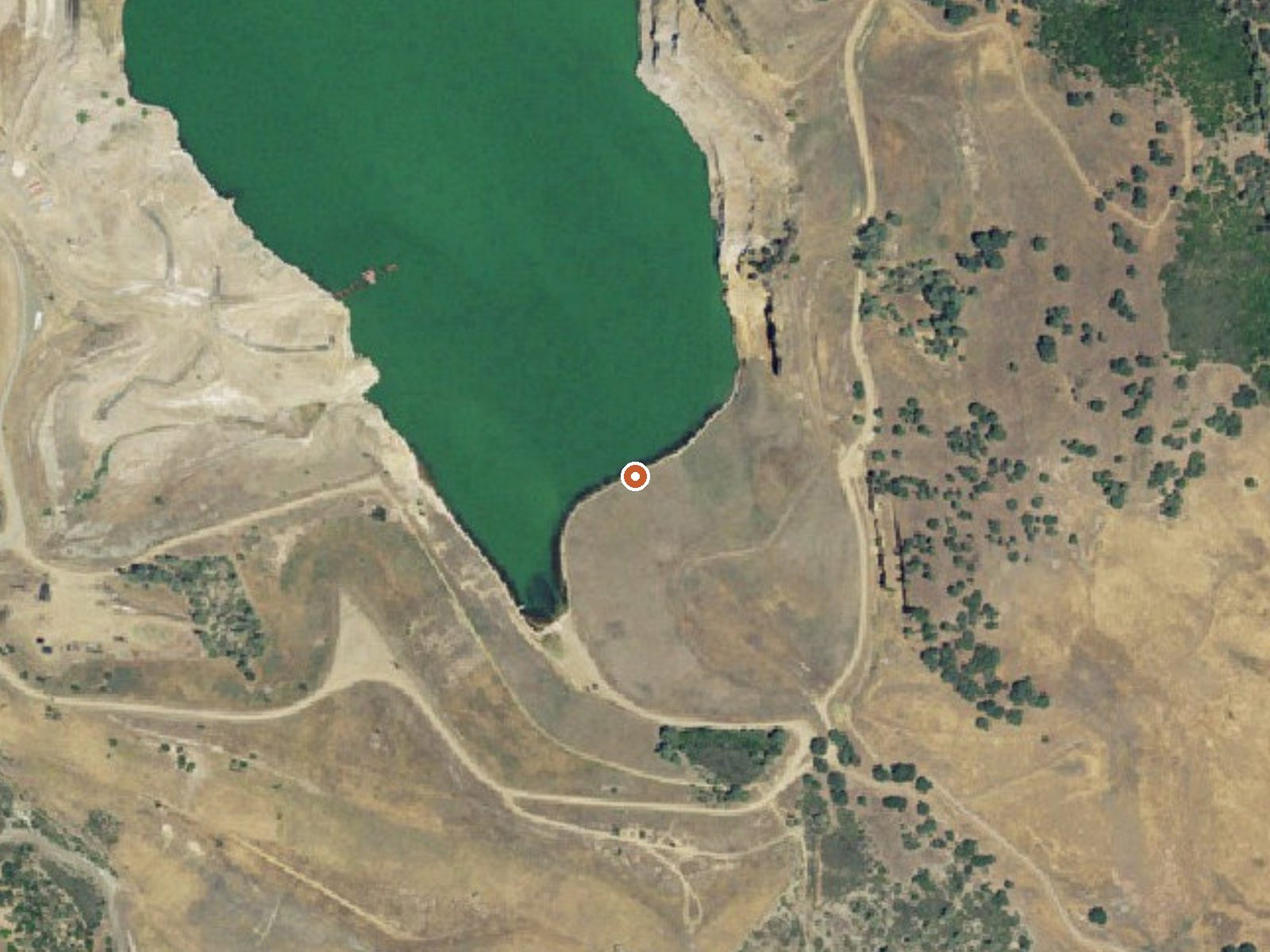 Aerial view of the ground around One Shot Mining Co