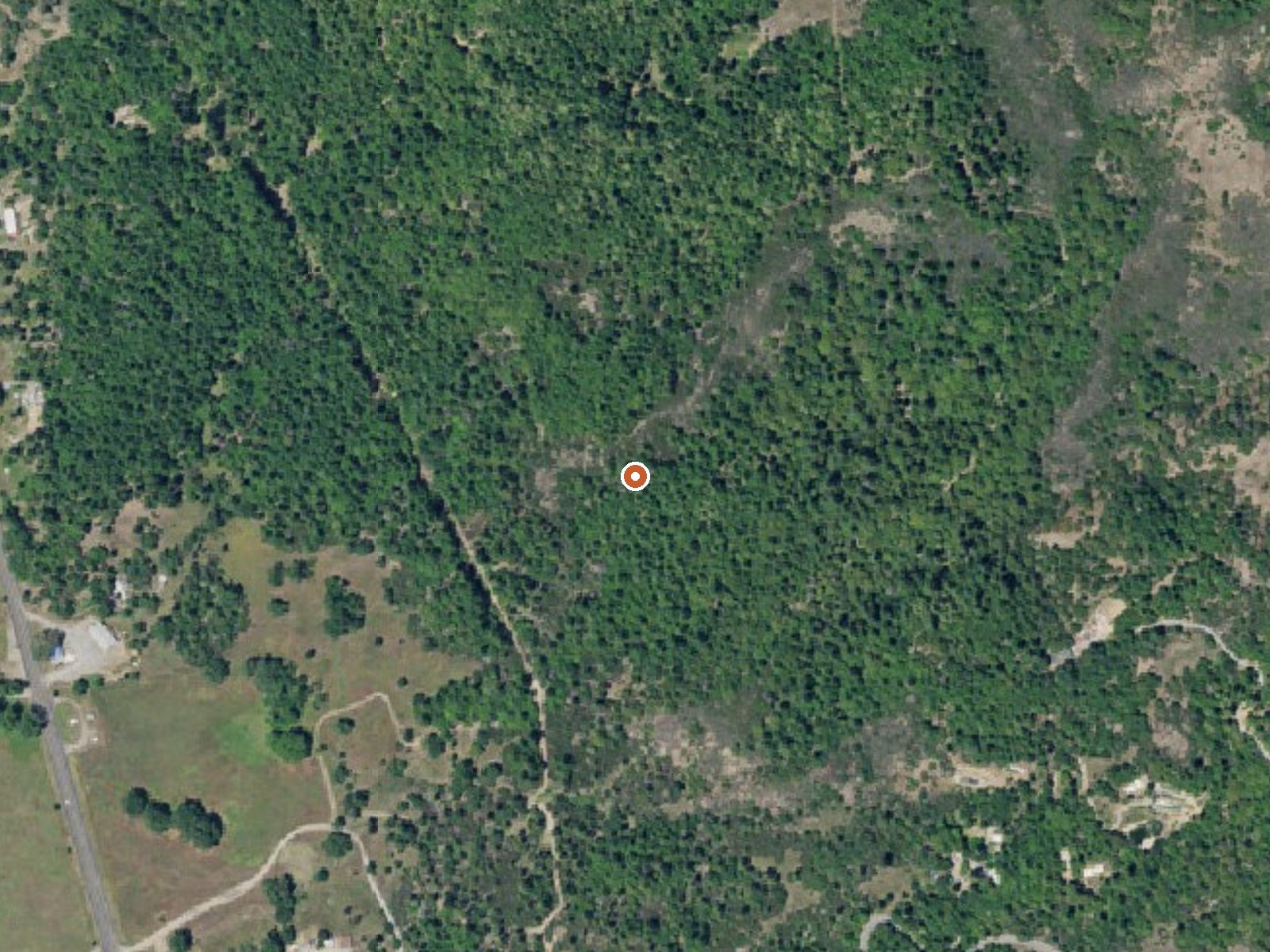Aerial view of the ground around Pinches Spring