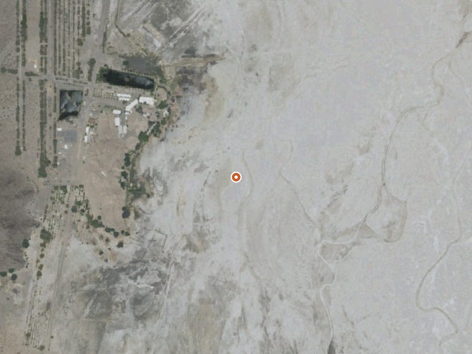 Aerial view of the ground around Soda Station Springs