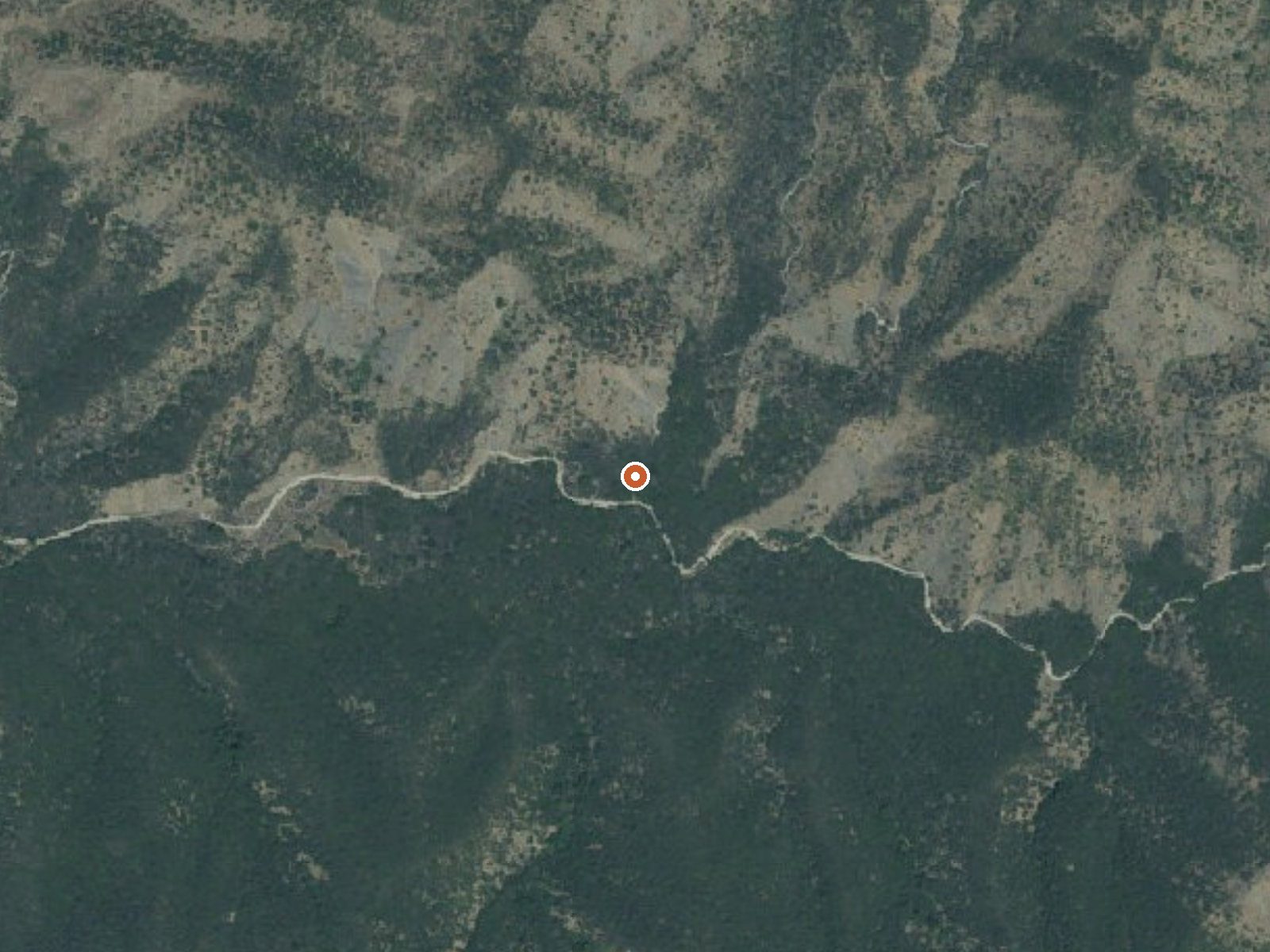 Aerial view of the ground around Little Caliente Spring