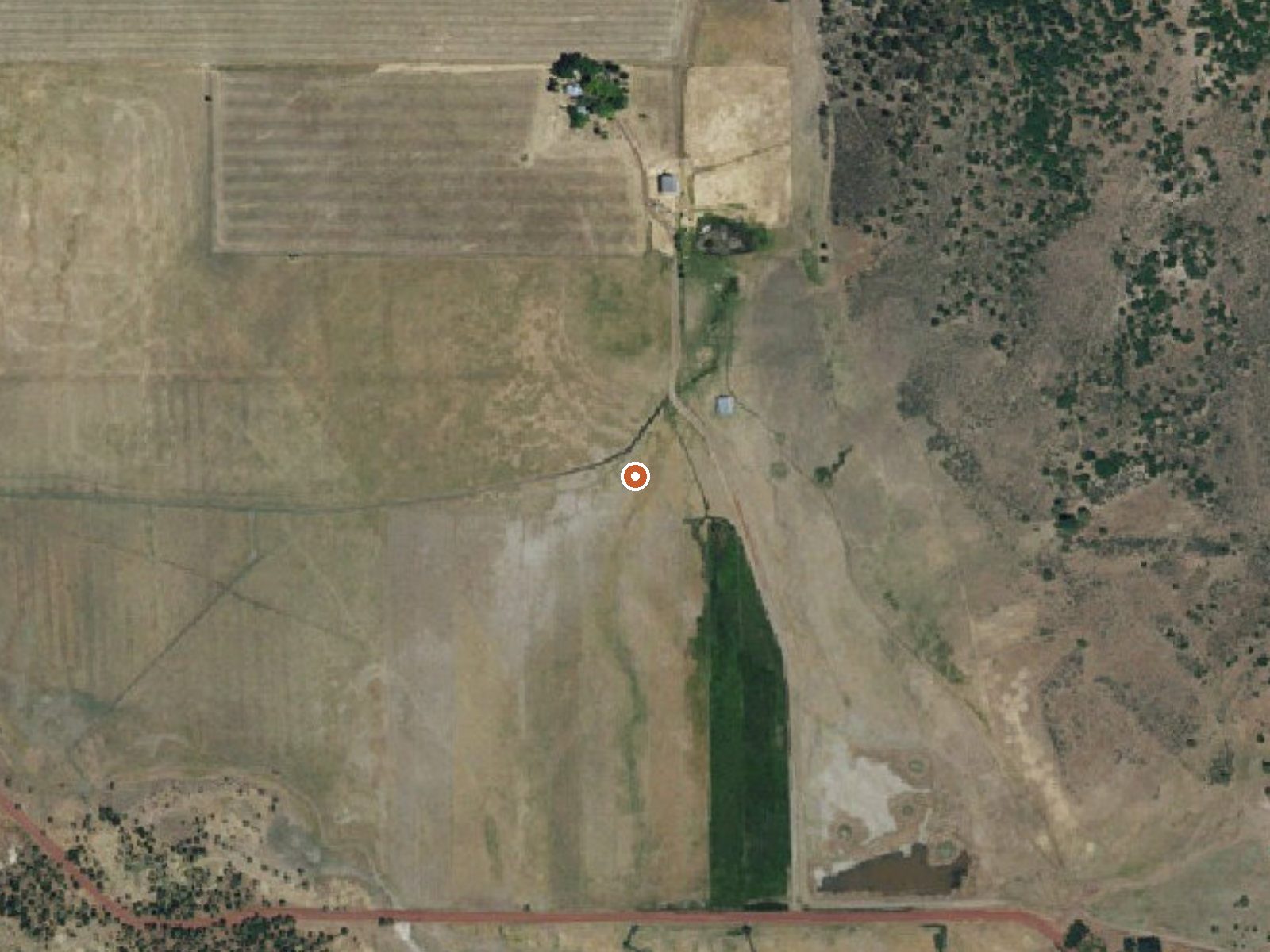 Aerial view of the ground around Little Hot Spring