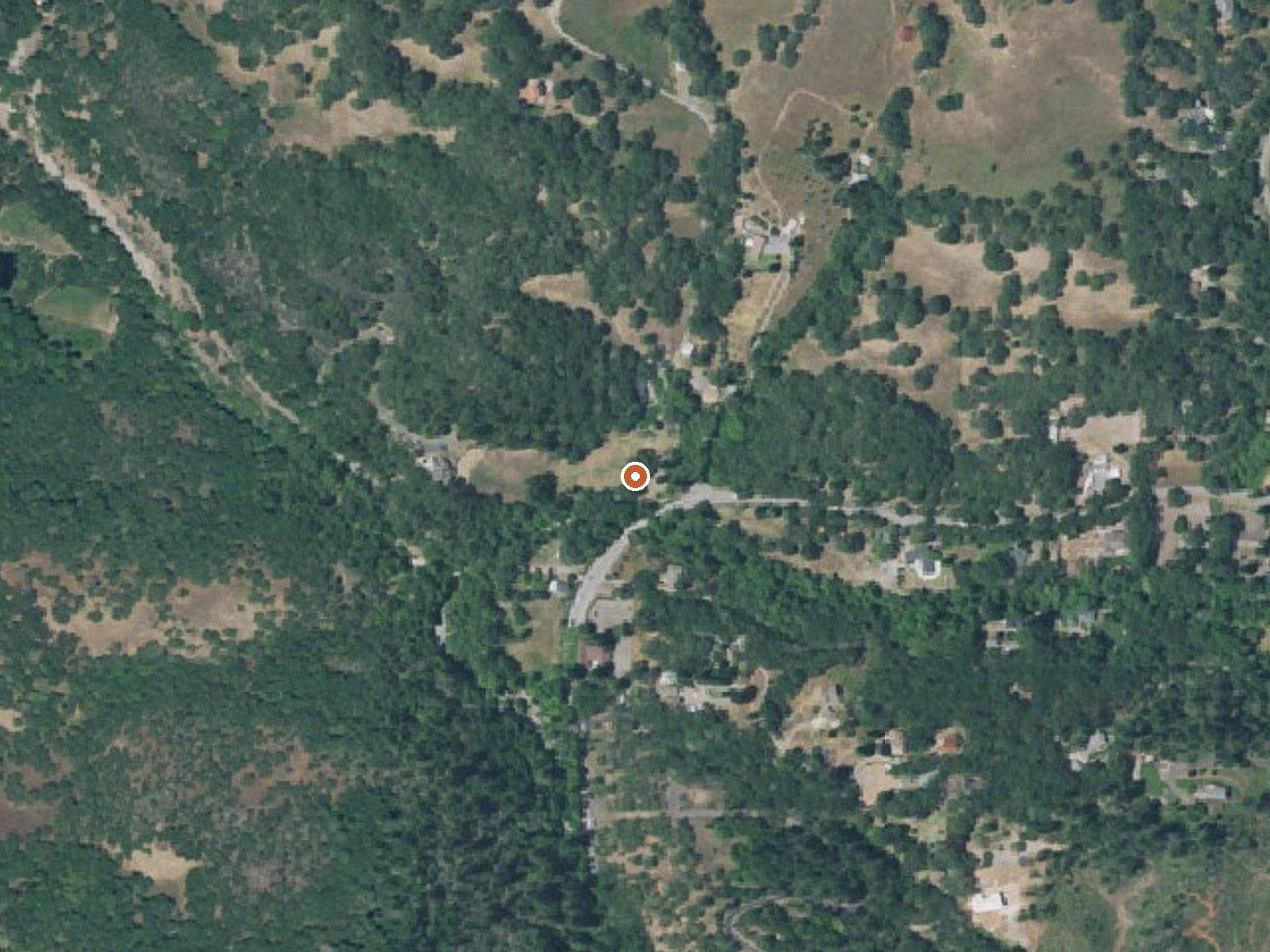 Aerial view of the ground around Mark West Springs