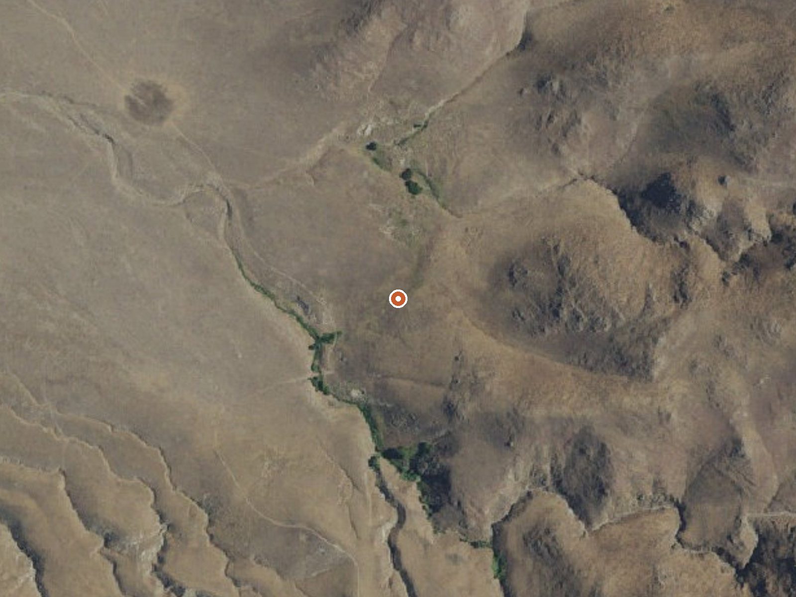 Aerial view of the ground around Warm Spring