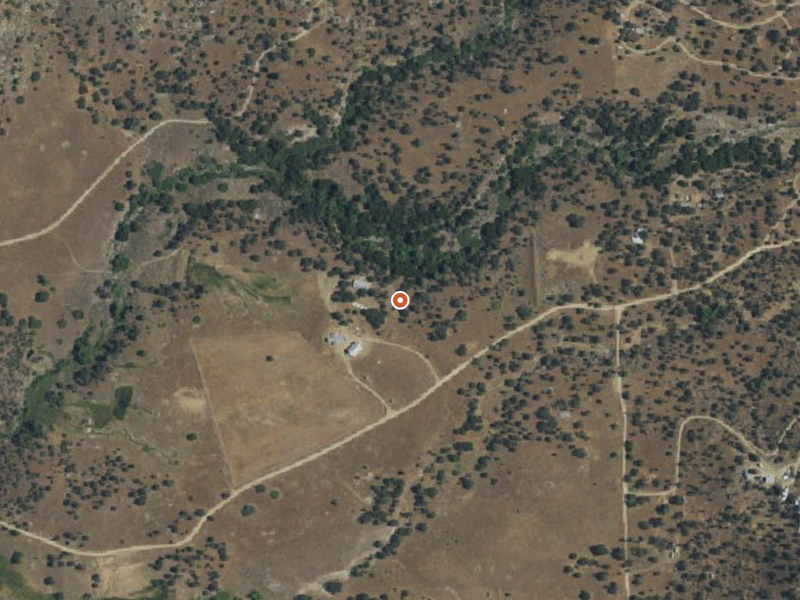 Aerial view of the ground around Yates Hot Springs