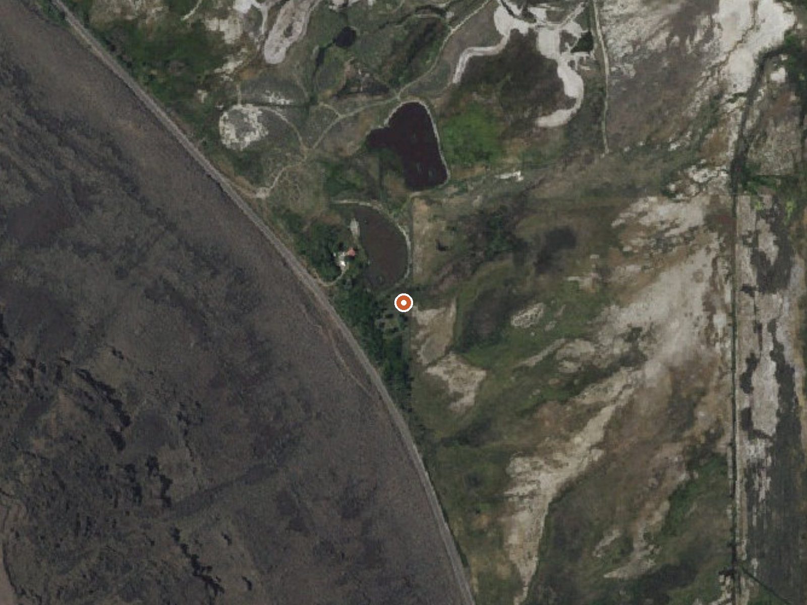 Aerial view of the ground around the spring