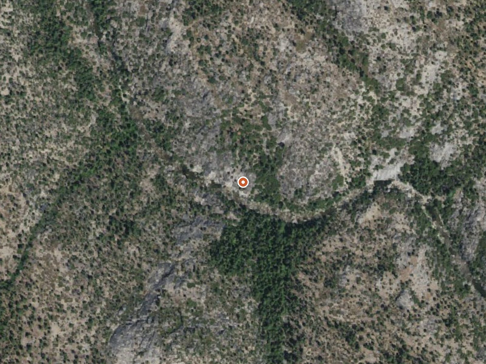 Aerial view of the ground around the spring