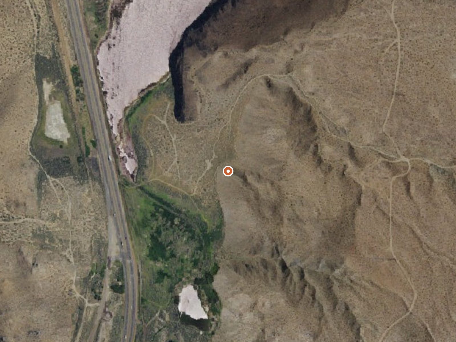 Aerial view of the ground around the spring