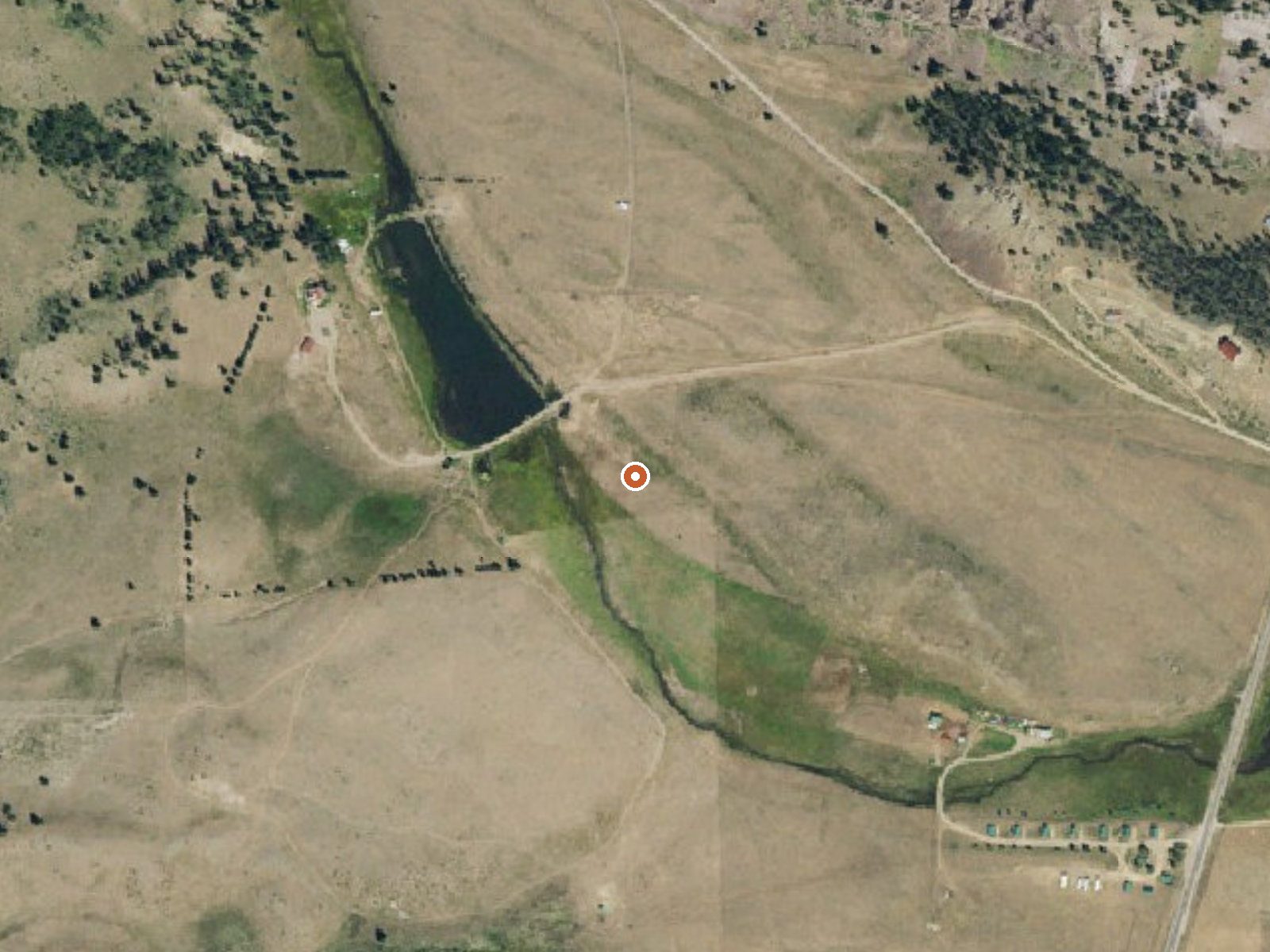Aerial view of the ground around Antelope Spring