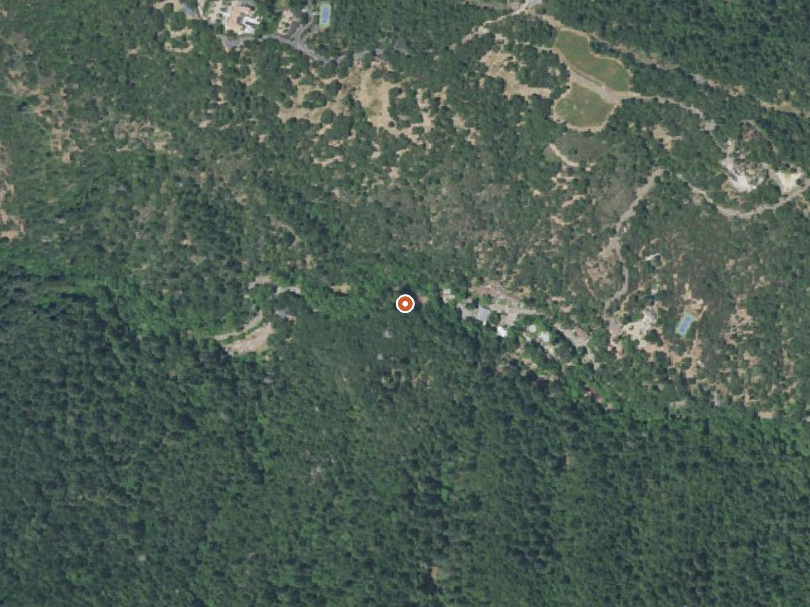 Aerial view of the ground around St Helena White Sulphur Spring