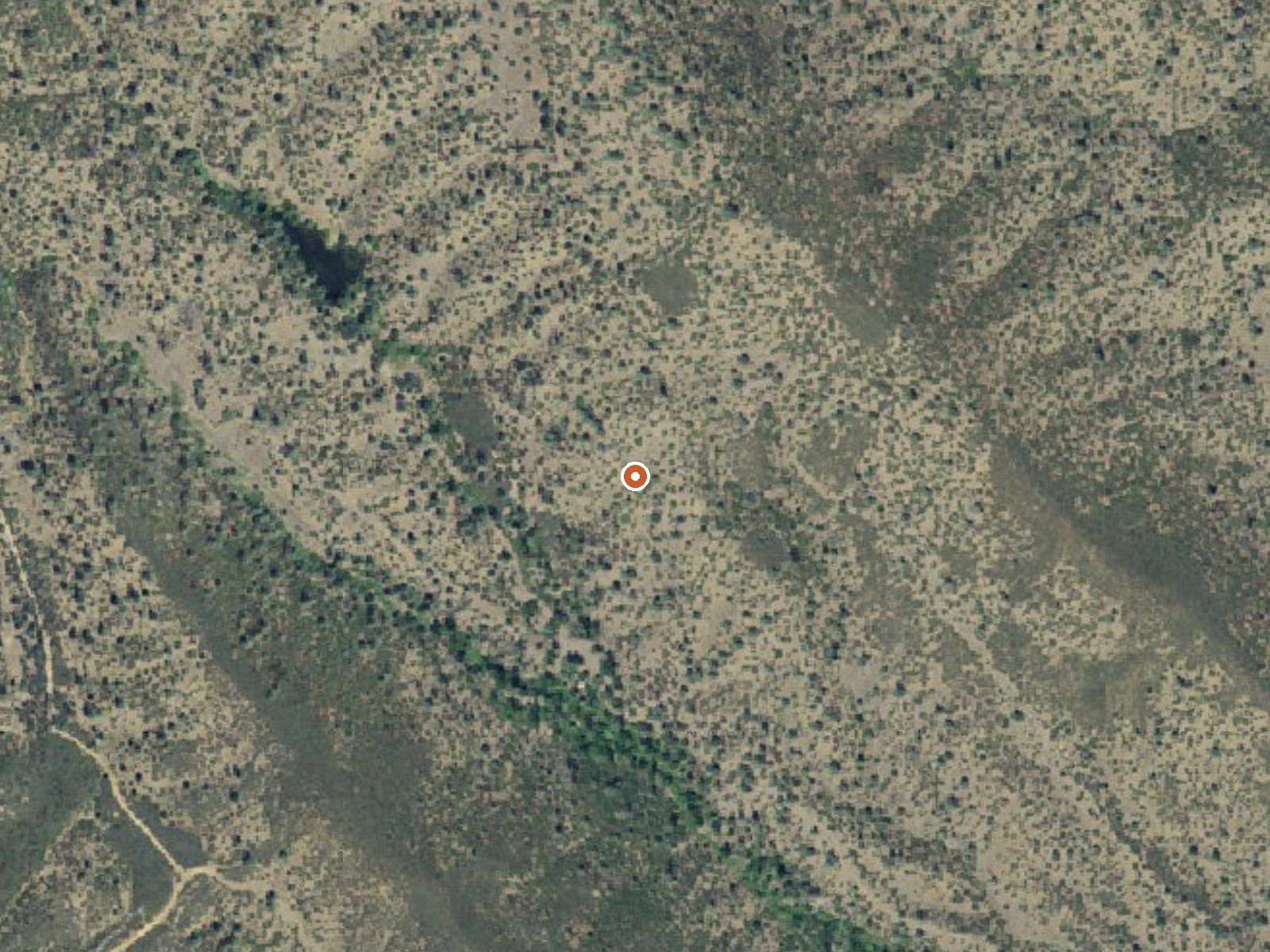 Aerial view of the ground around Stinking Springs