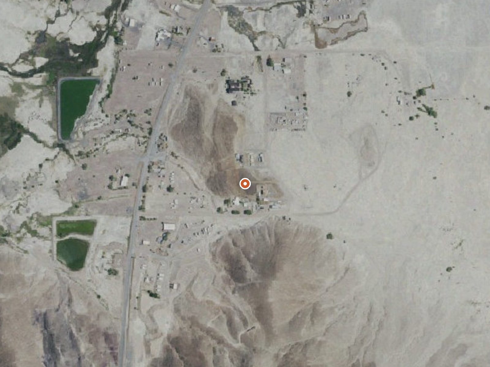 Aerial view of the ground around Tecopa Hot Springs