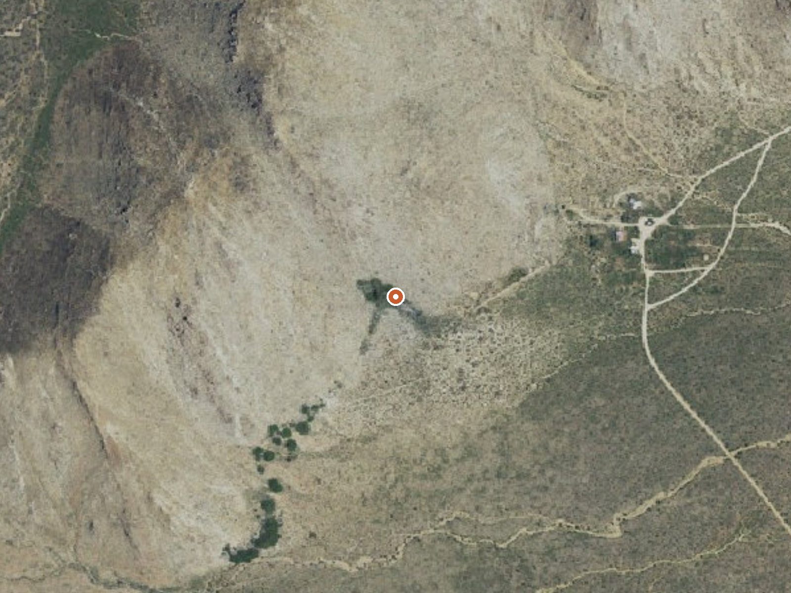Aerial view of the ground around Vallecitos Spring