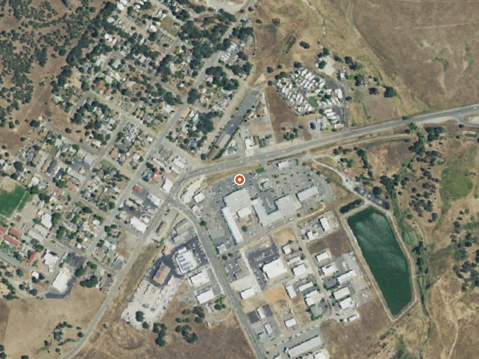 Aerial view of the ground around Valley Springs