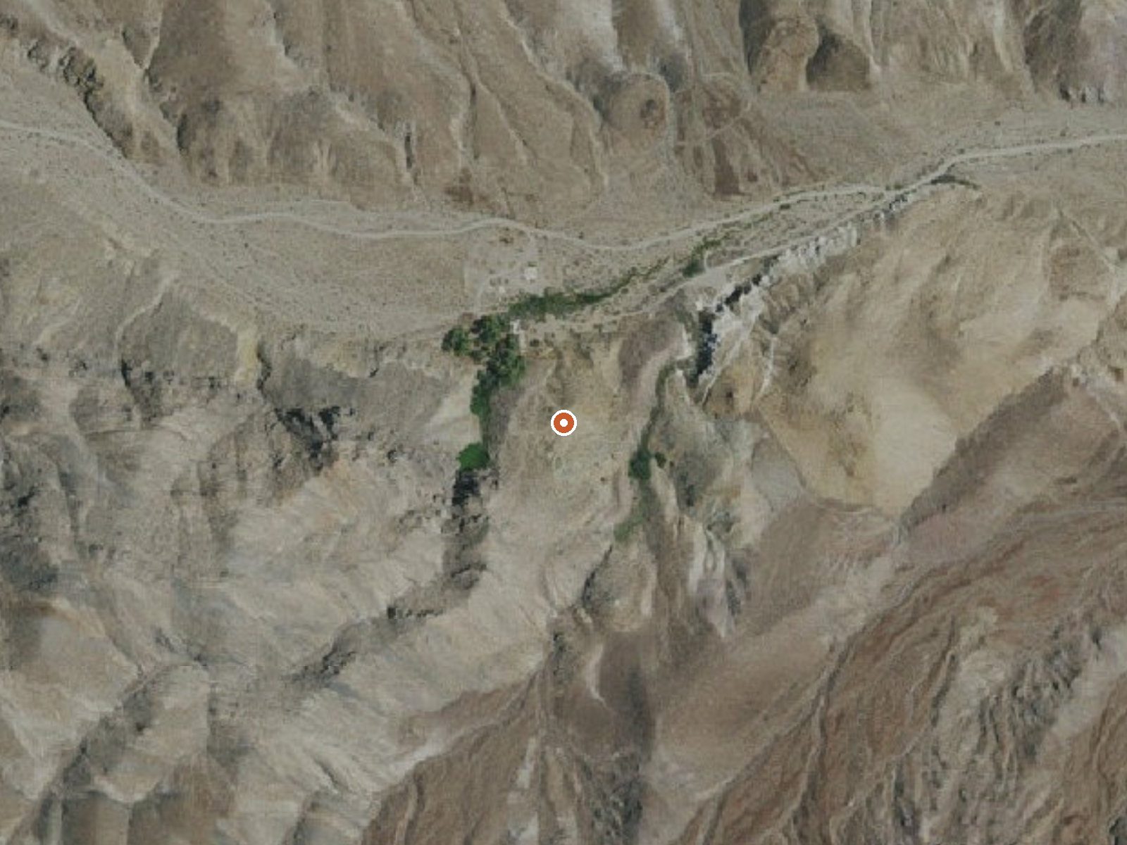 Aerial view of the ground around Warm Spring