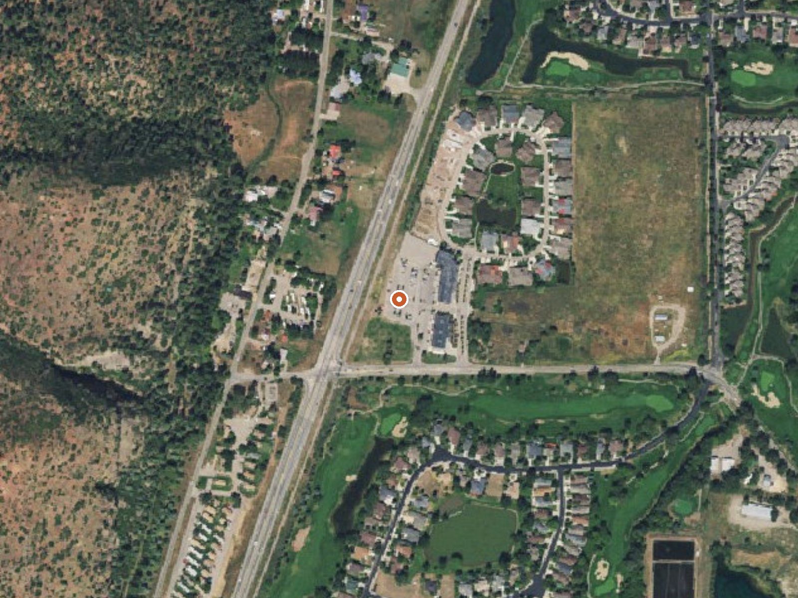 Aerial view of the ground around Trimble Hot Spr, Stratten Warm Spr