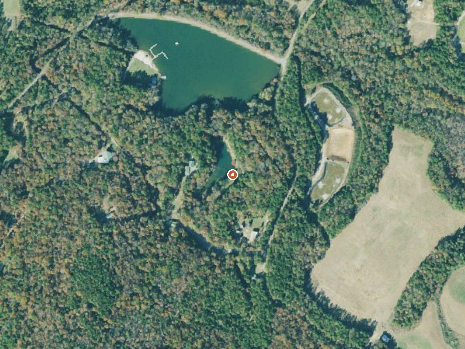 Aerial view of the ground around Thundering Spring