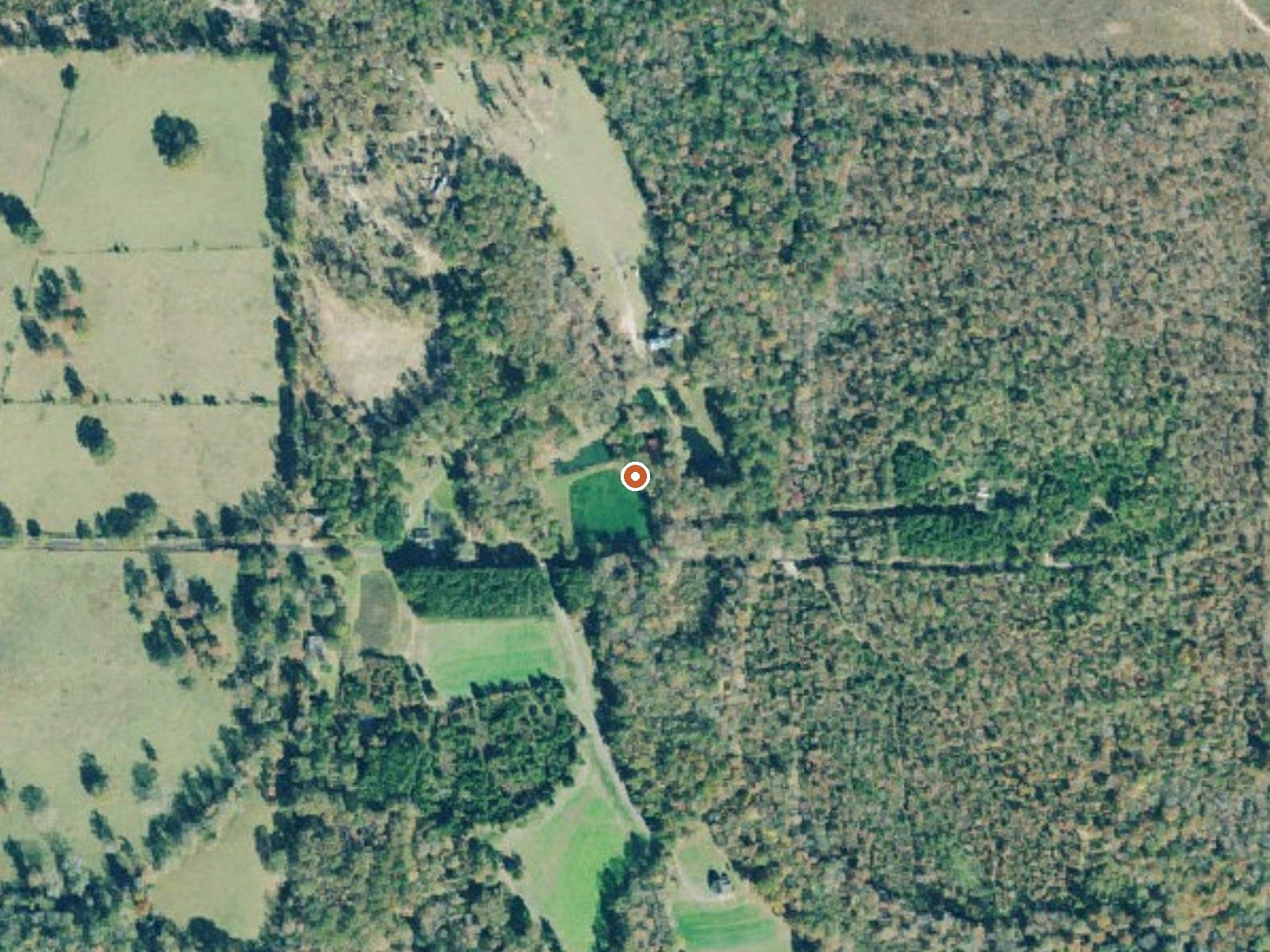 Aerial view of the ground around Tom Brown Spring
