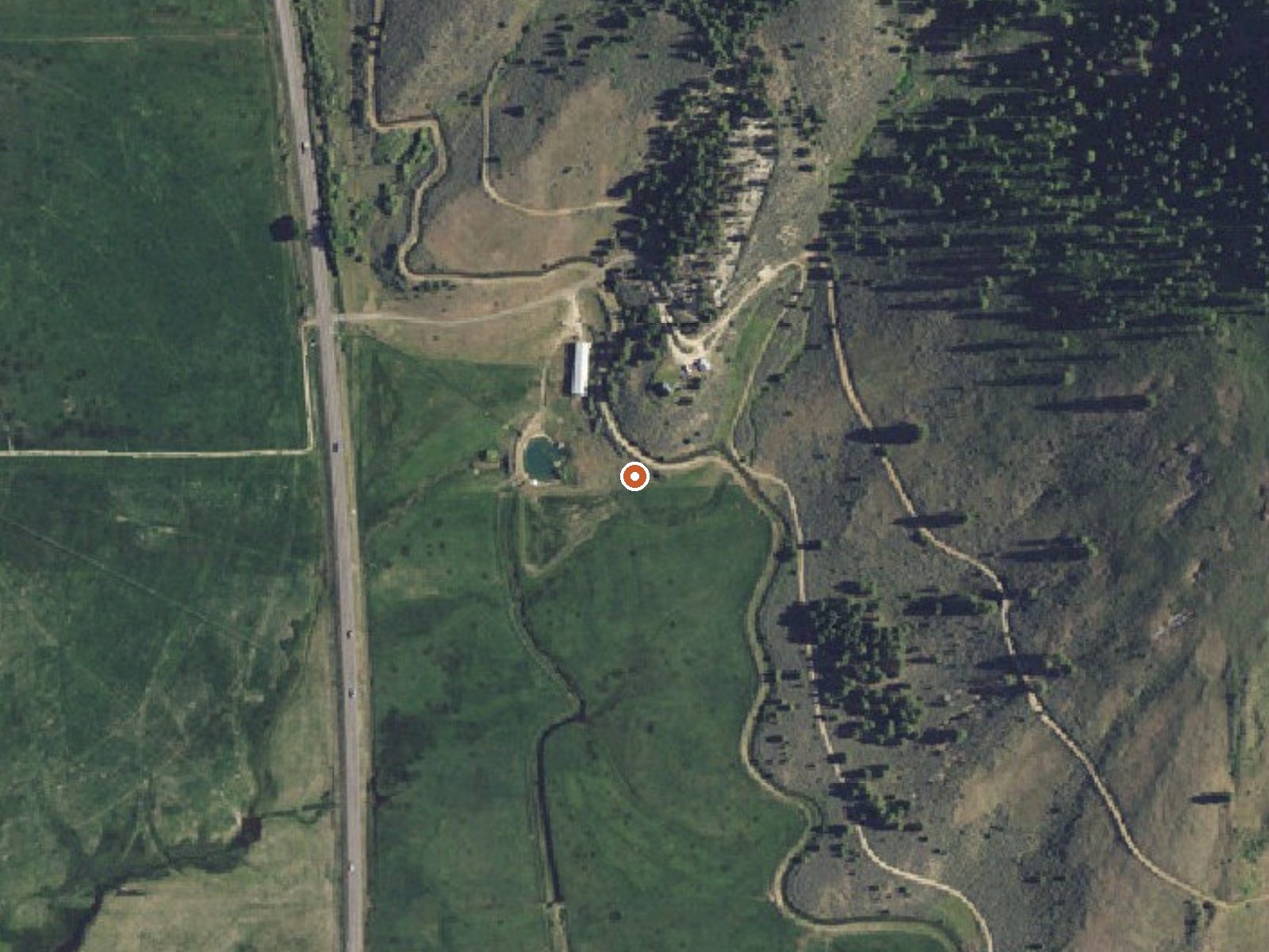 Aerial view of the ground around Arling Hot Spring