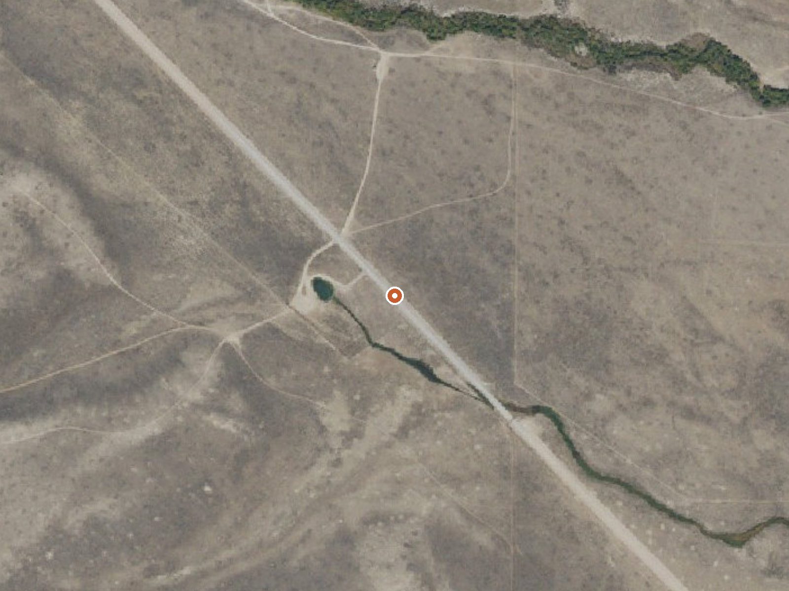 Aerial view of the ground around Barney Hot Springs