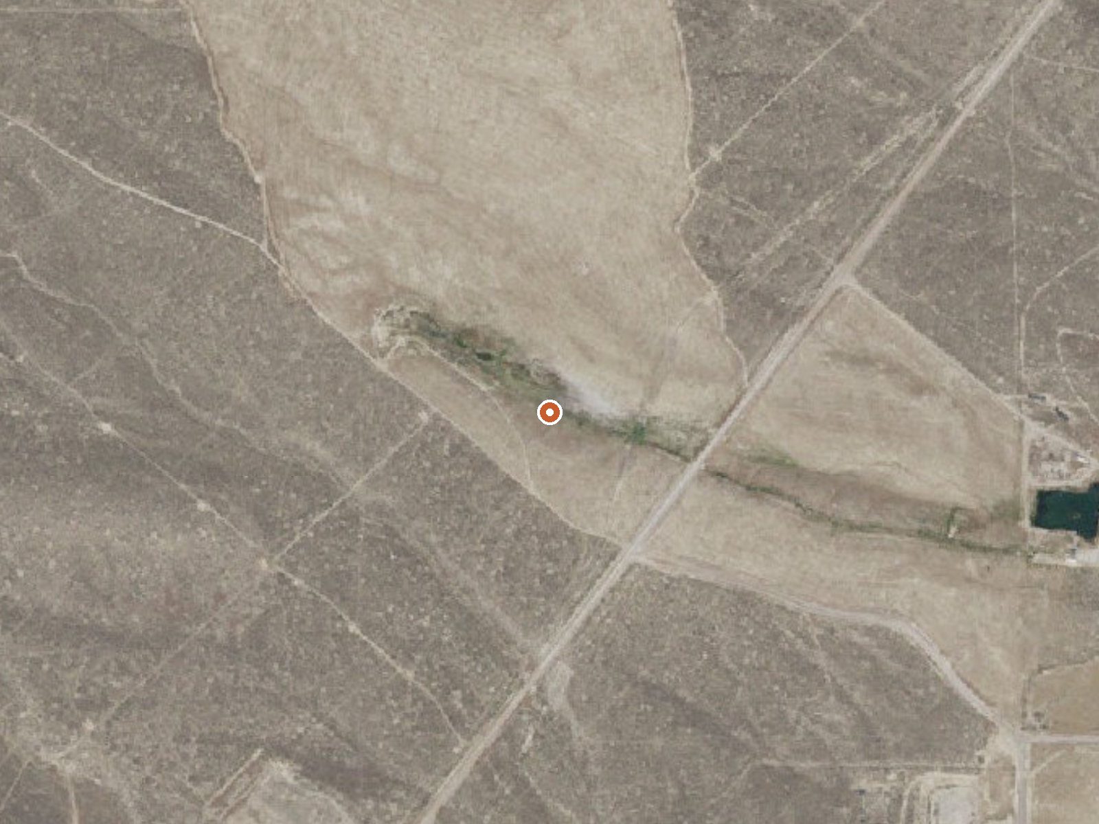 Aerial view of the ground around Blm Well (Frazier Hot Spring)
