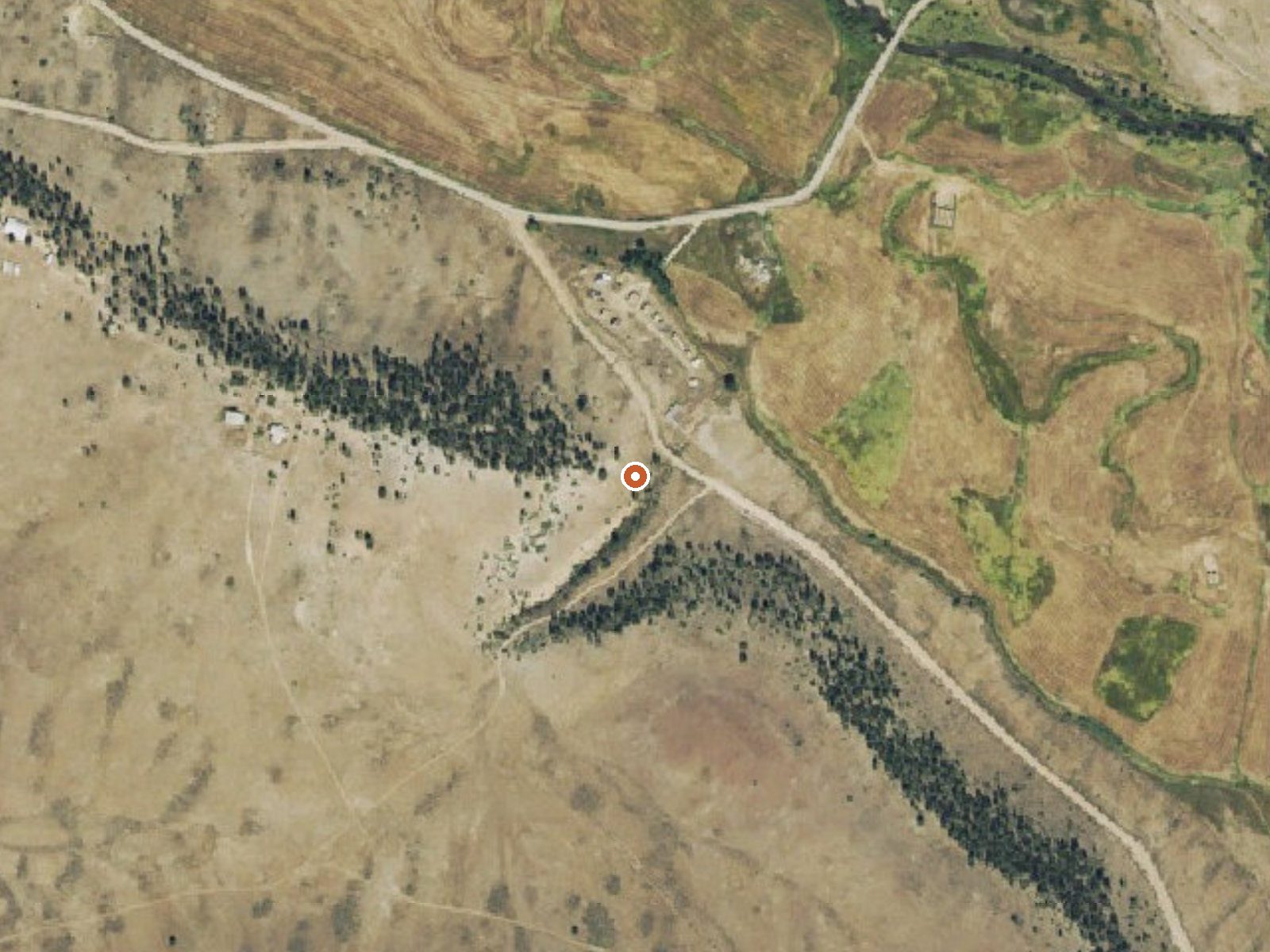 Aerial view of the ground around Cebolla Hot Springs