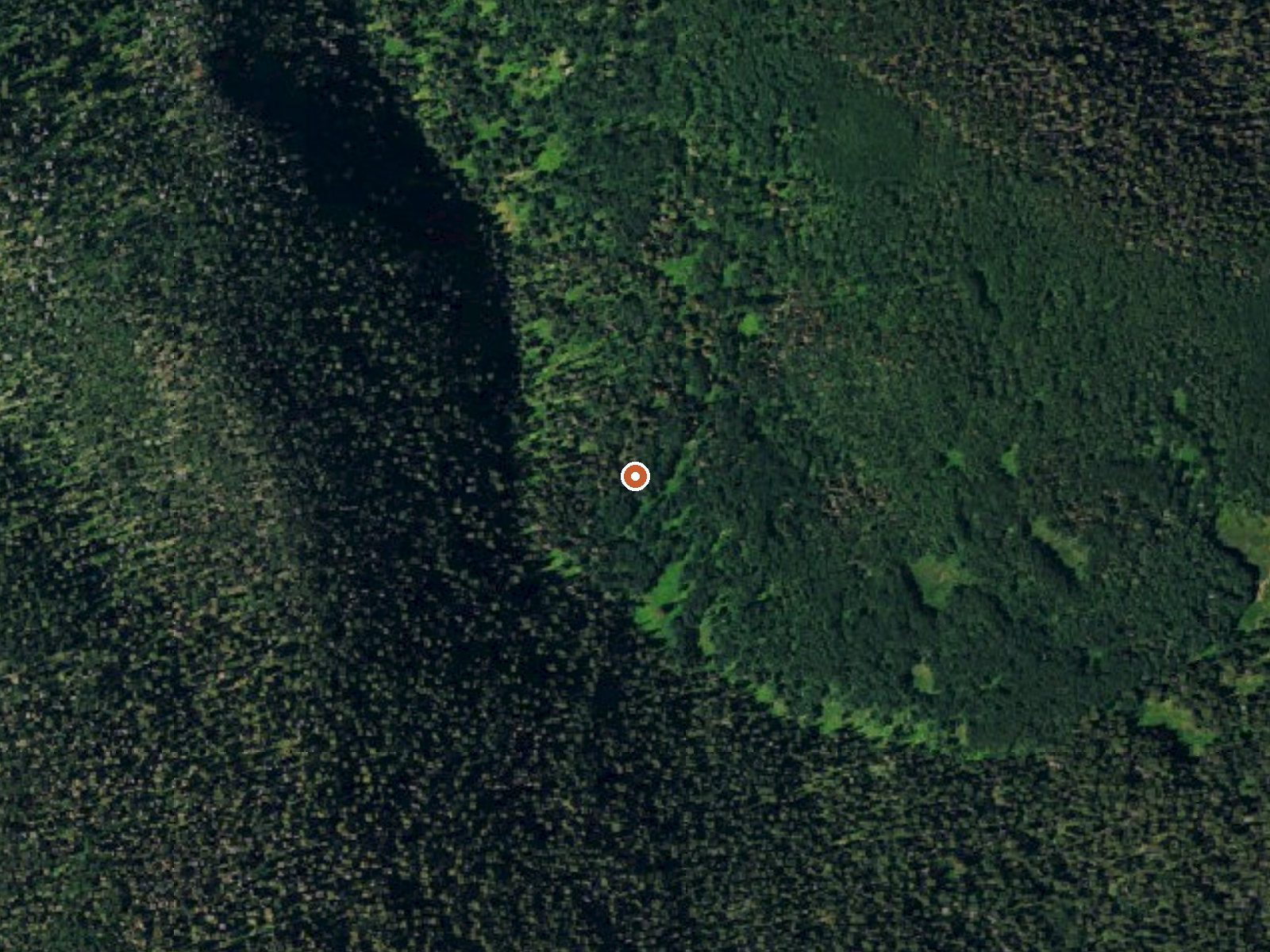 Aerial view of the ground around Geyser Warm Spring
