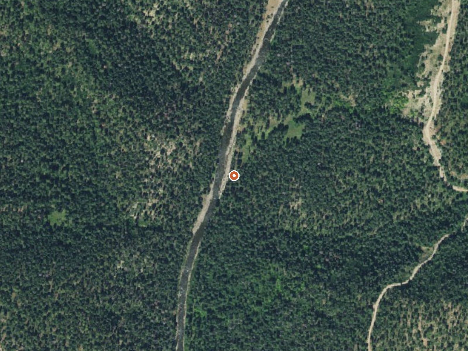 Aerial view of the ground around Piedra River Hot Springs