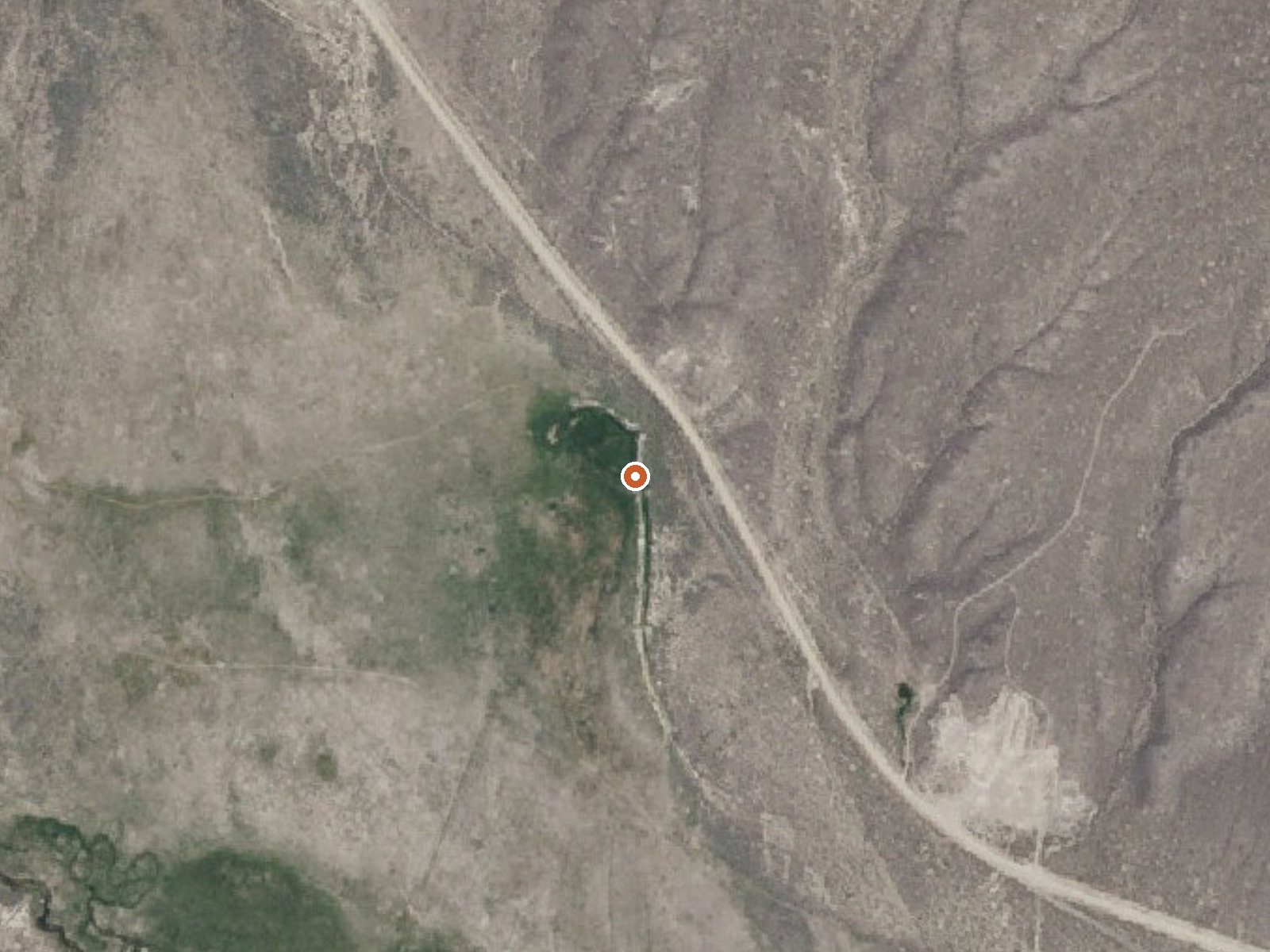 Aerial view of the ground around Grape Creek Warm Spring