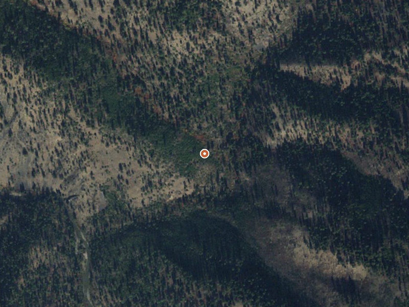 Aerial view of the ground around Indian Creek Hot Spring