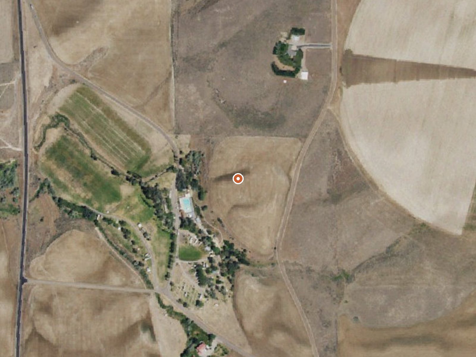 Aerial view of the ground around Indian Springs