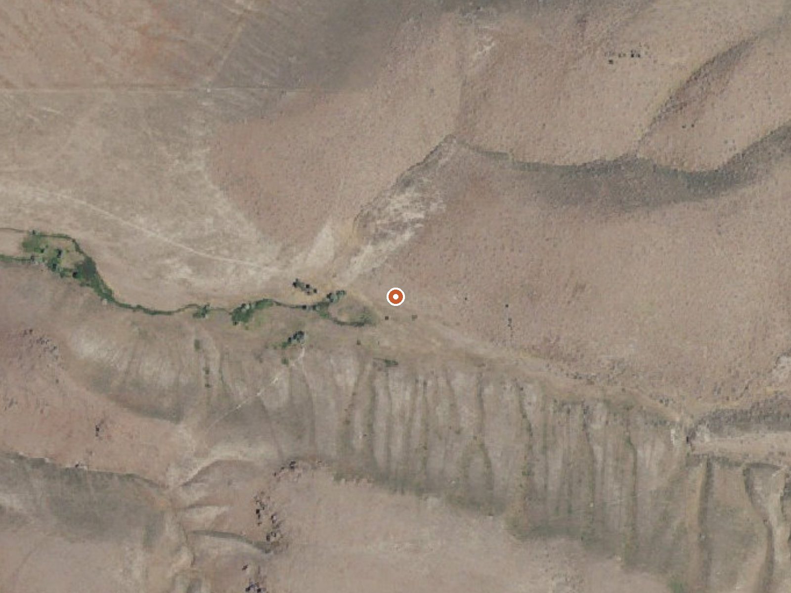 Aerial view of the ground around Marsh Gully Hot Springs