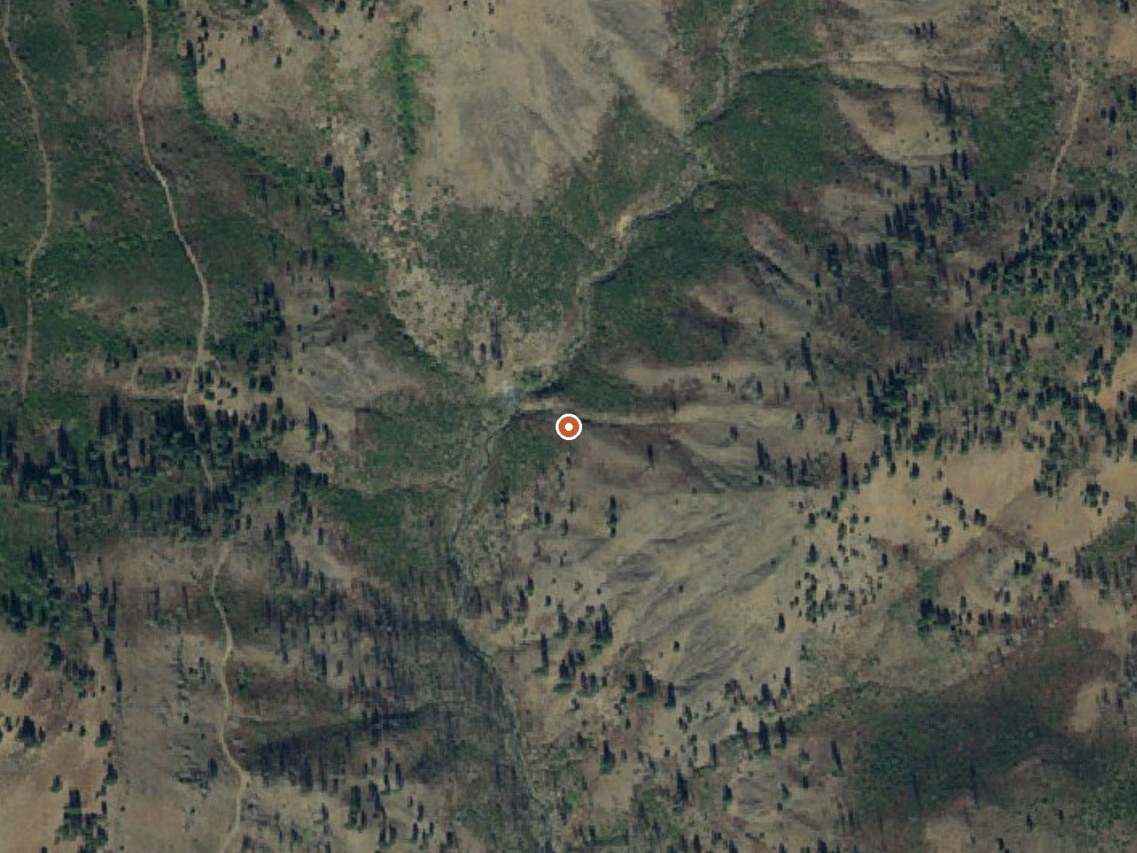 Aerial view of the ground around Council Mtn Hot Springs