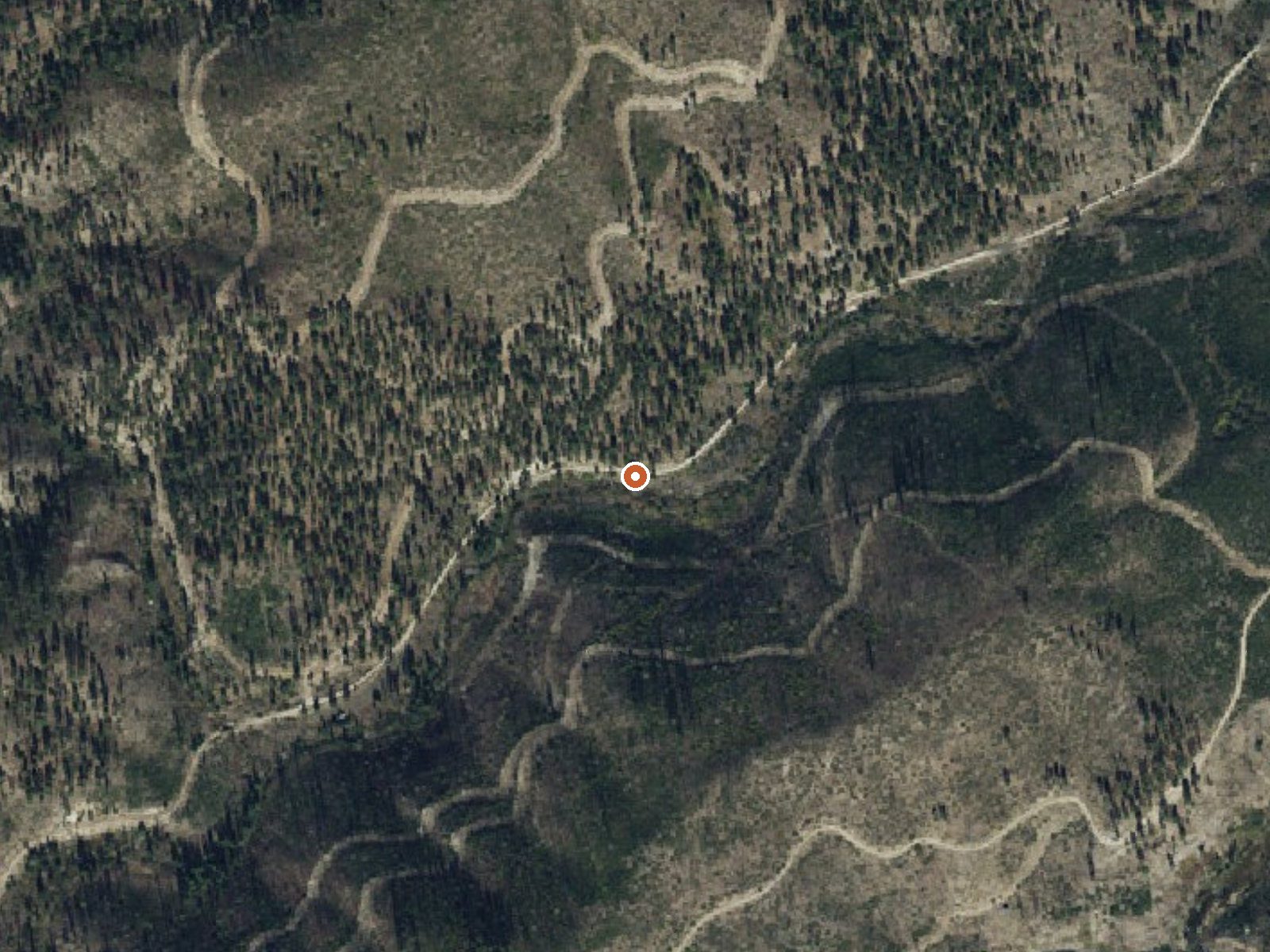 Aerial view of the ground around Dollar Creek Warm Spring