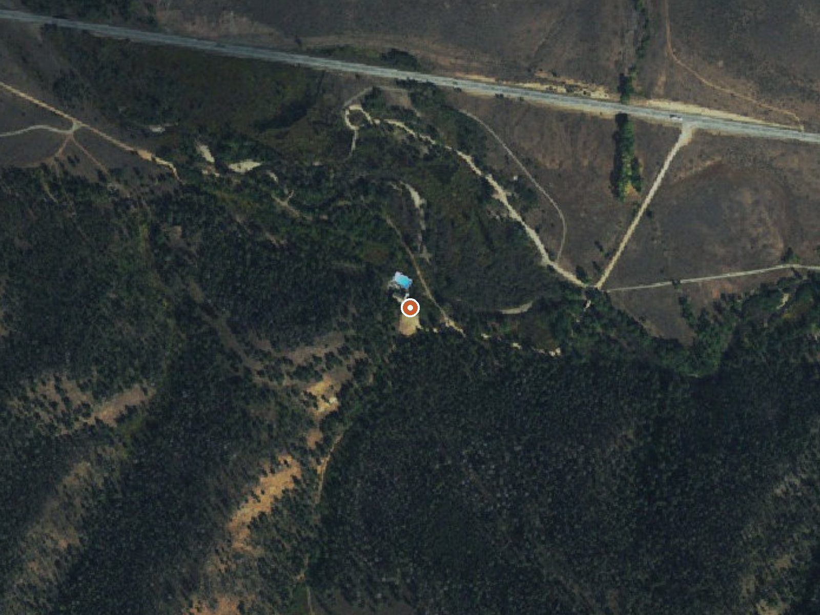 Aerial view of the ground around Easley Hot Springs