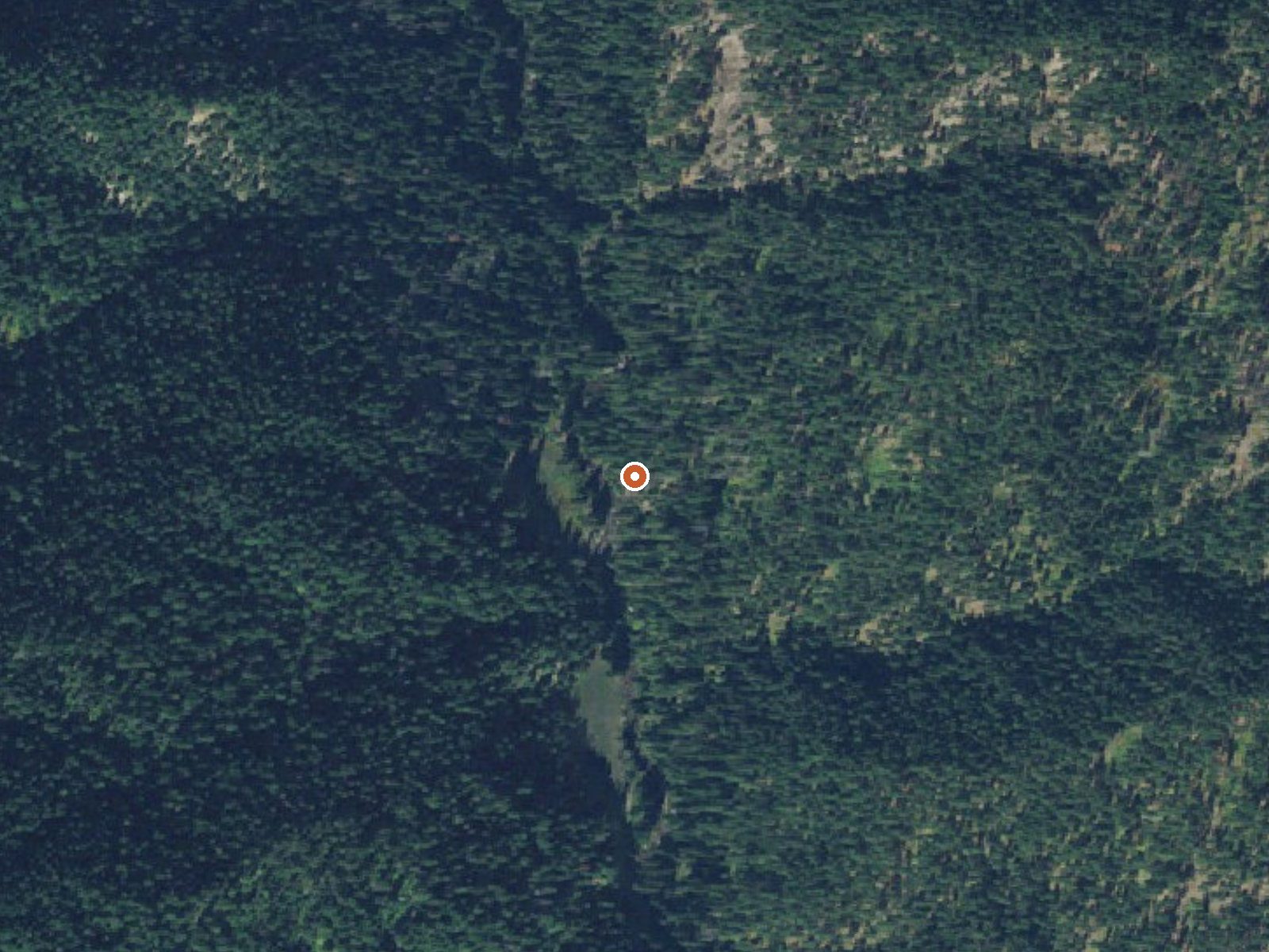 Aerial view of the ground around Stuart Hot Springs