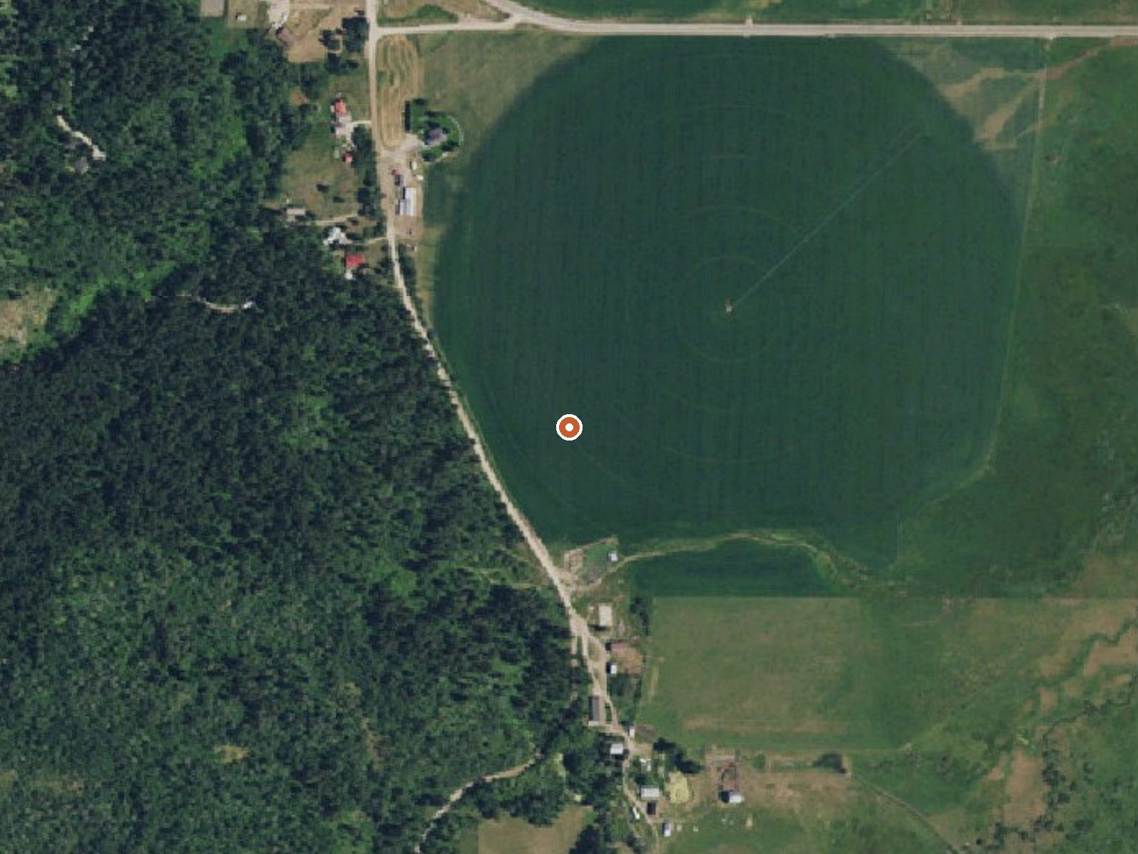 Aerial view of the ground around Taylor Springs