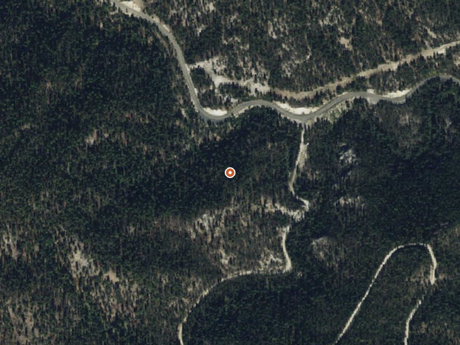 Aerial view of the ground around Trail Creek Hot Spring