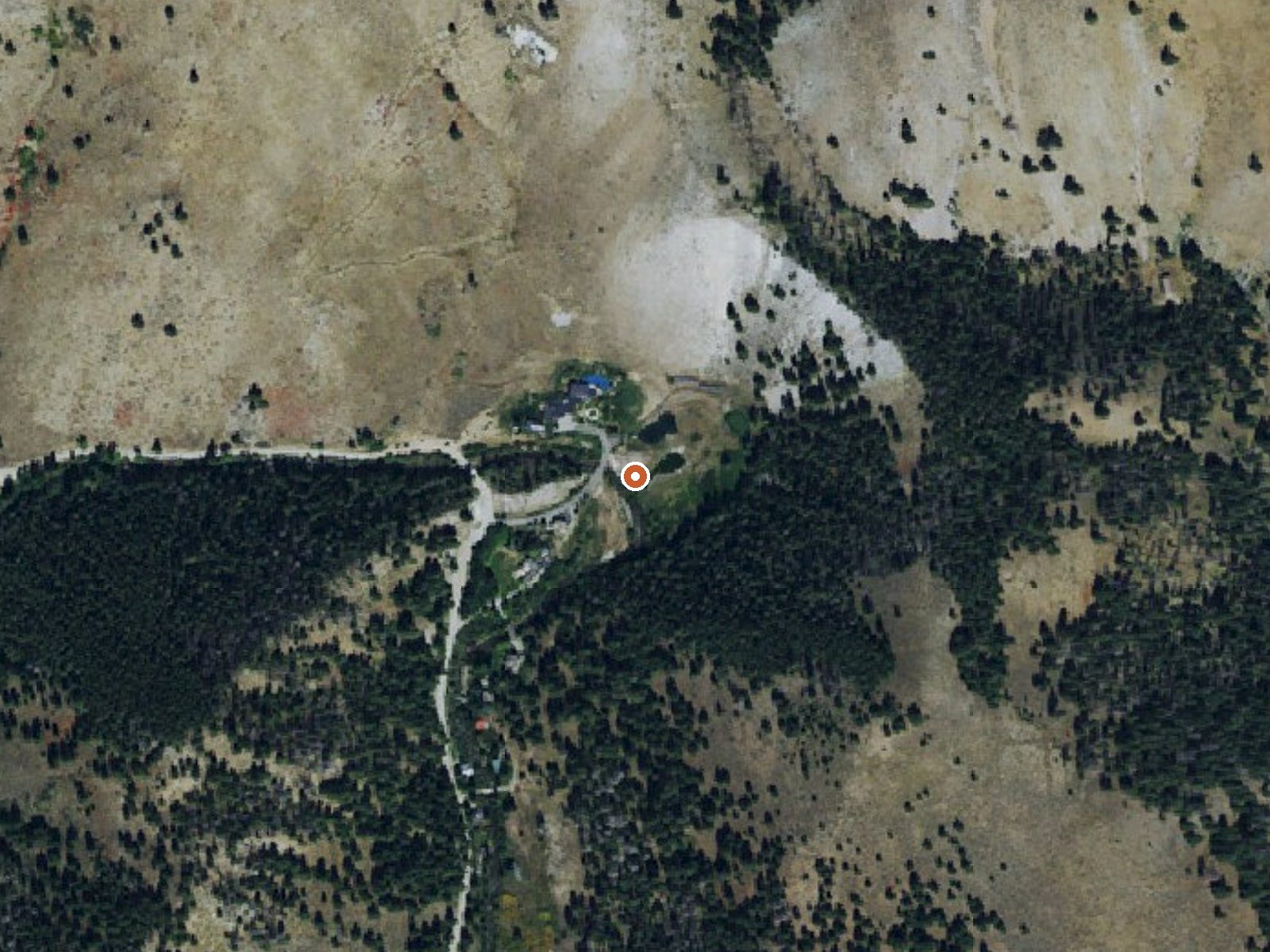 Aerial view of the ground around Warfield Hot Spring